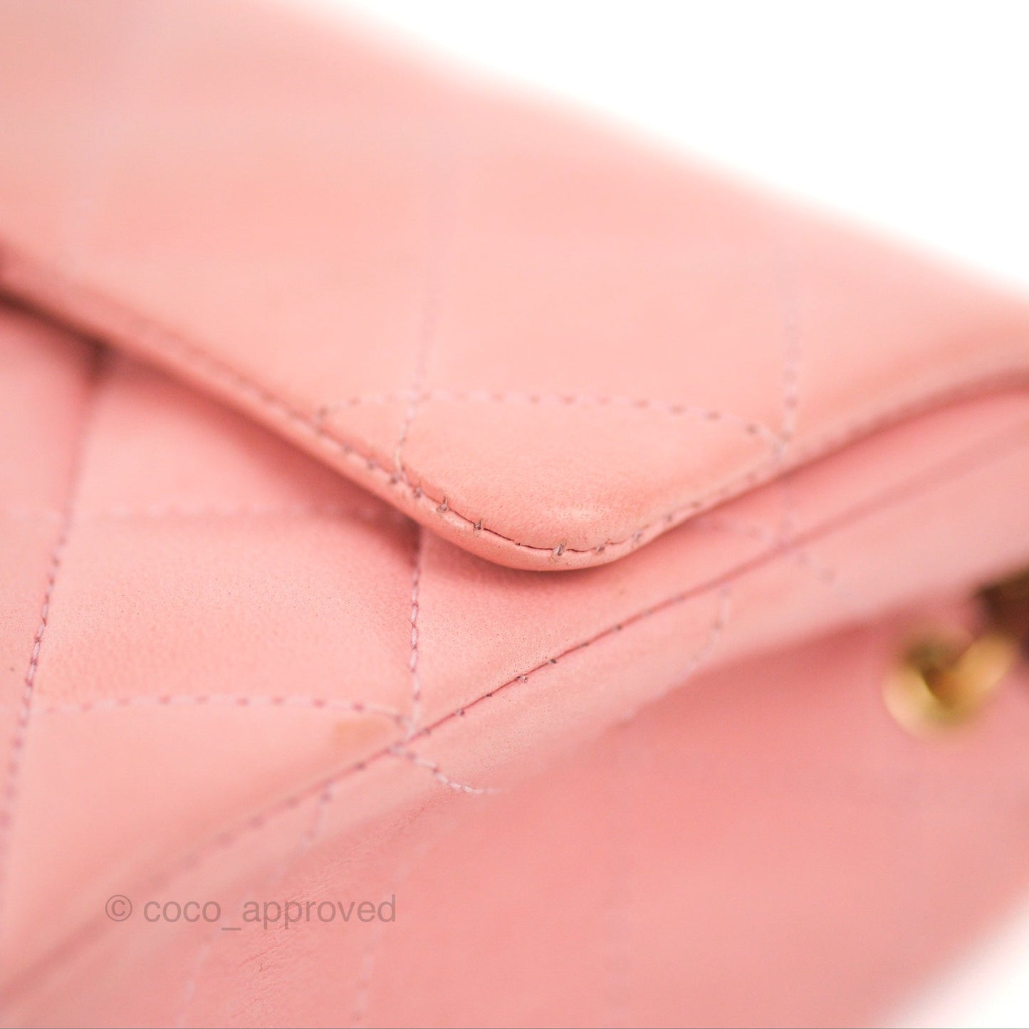 Chanel Quilted Vintage Mini Square Flap Pink Lambskin 24K Gold Hardware