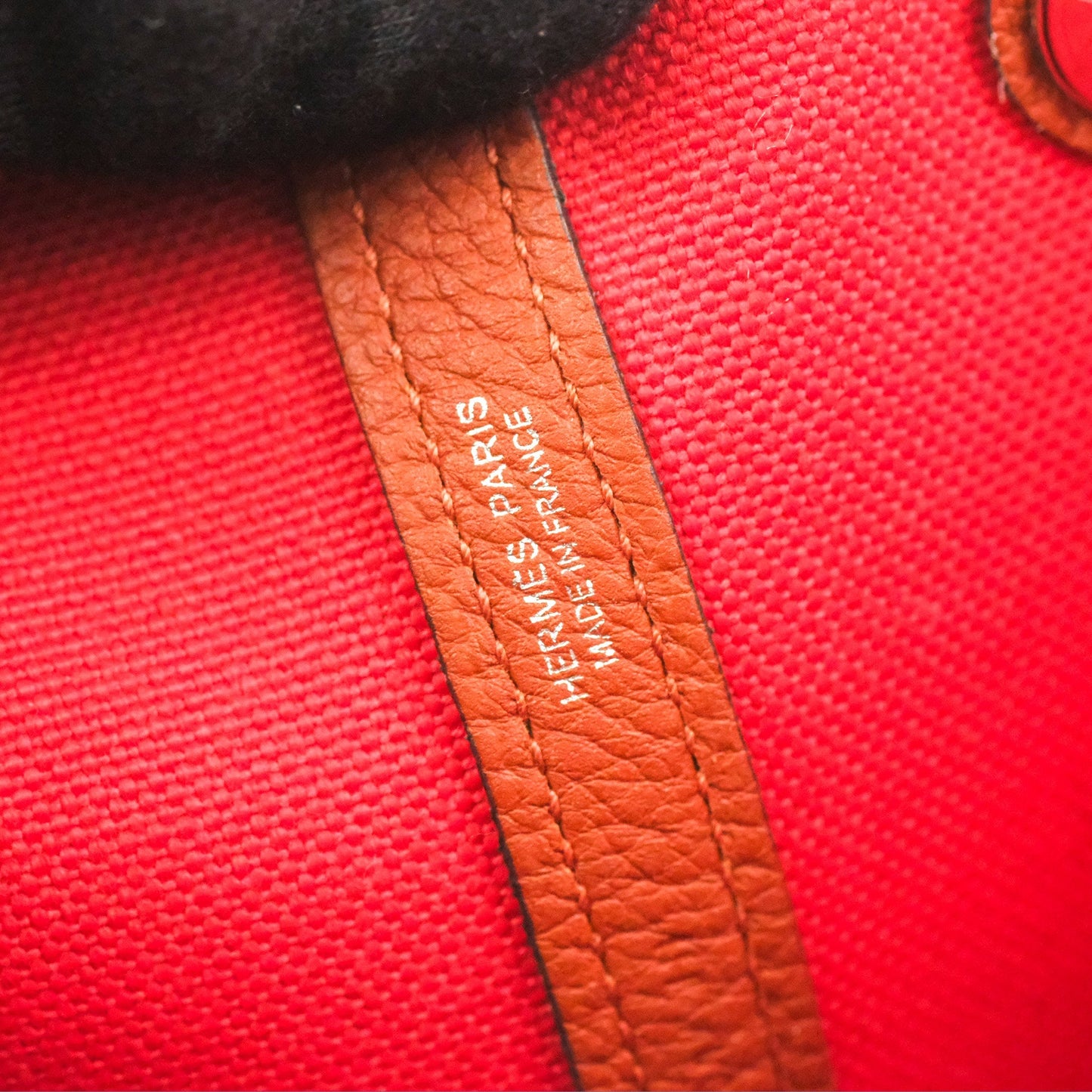 Hermès Garden Party 36 Red Clemence Canvas