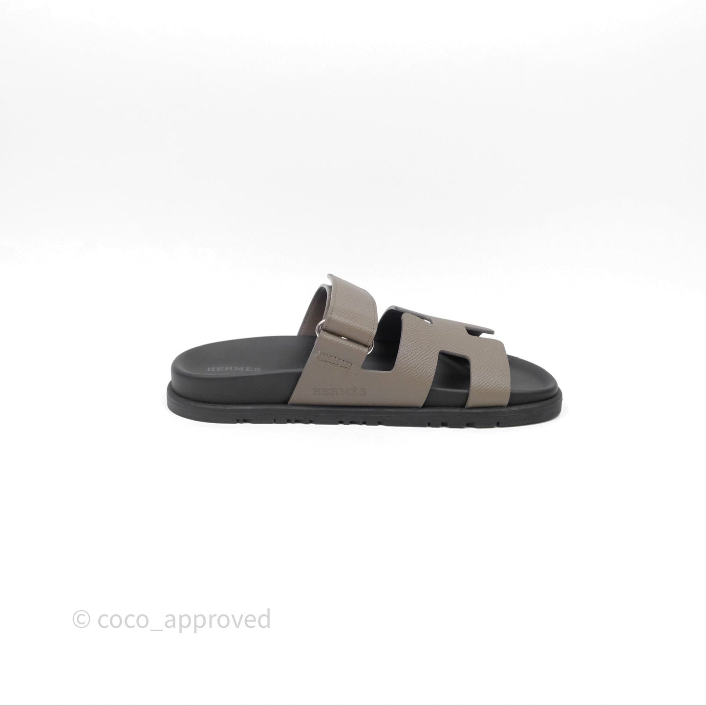 Hermès Chypre Sandal Calfskin Etoupe Size 37.5