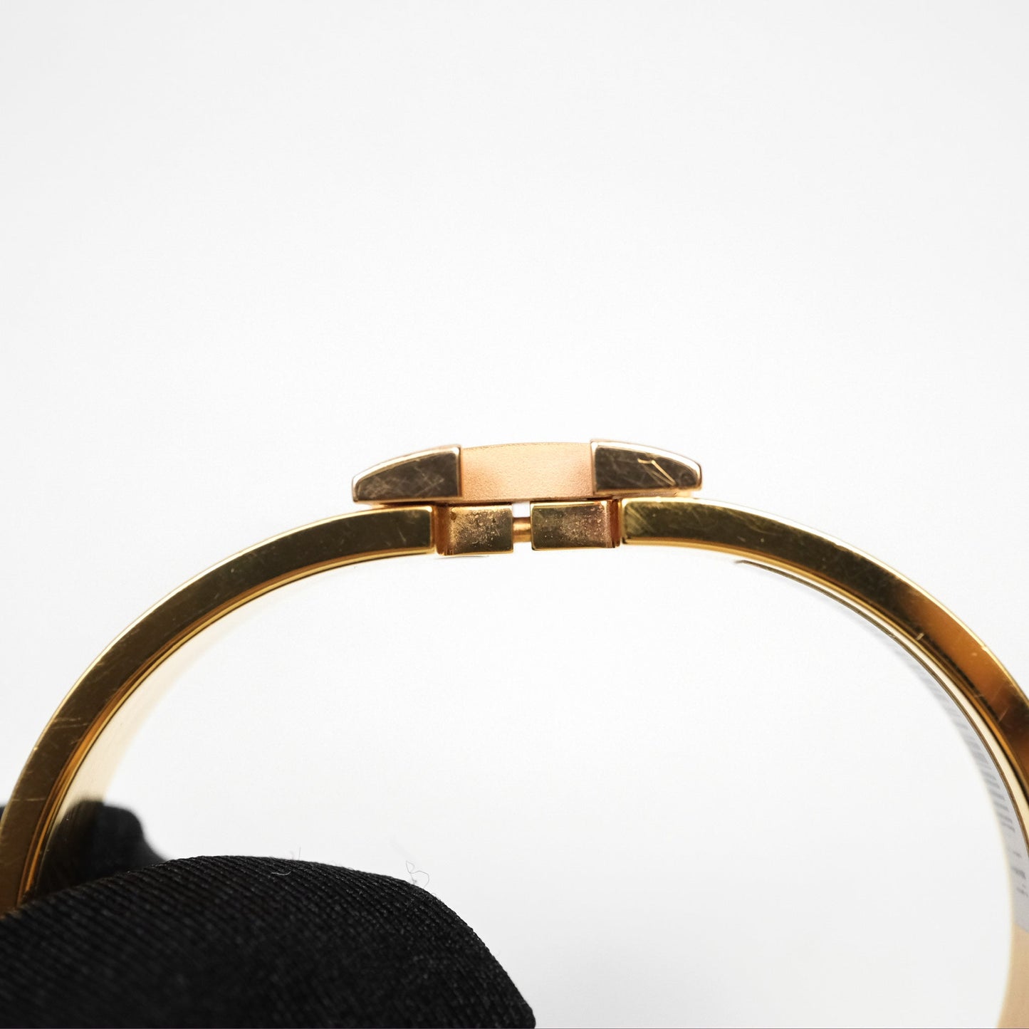 Hermès Clic H Bracelet White Rose Gold Hardware PM