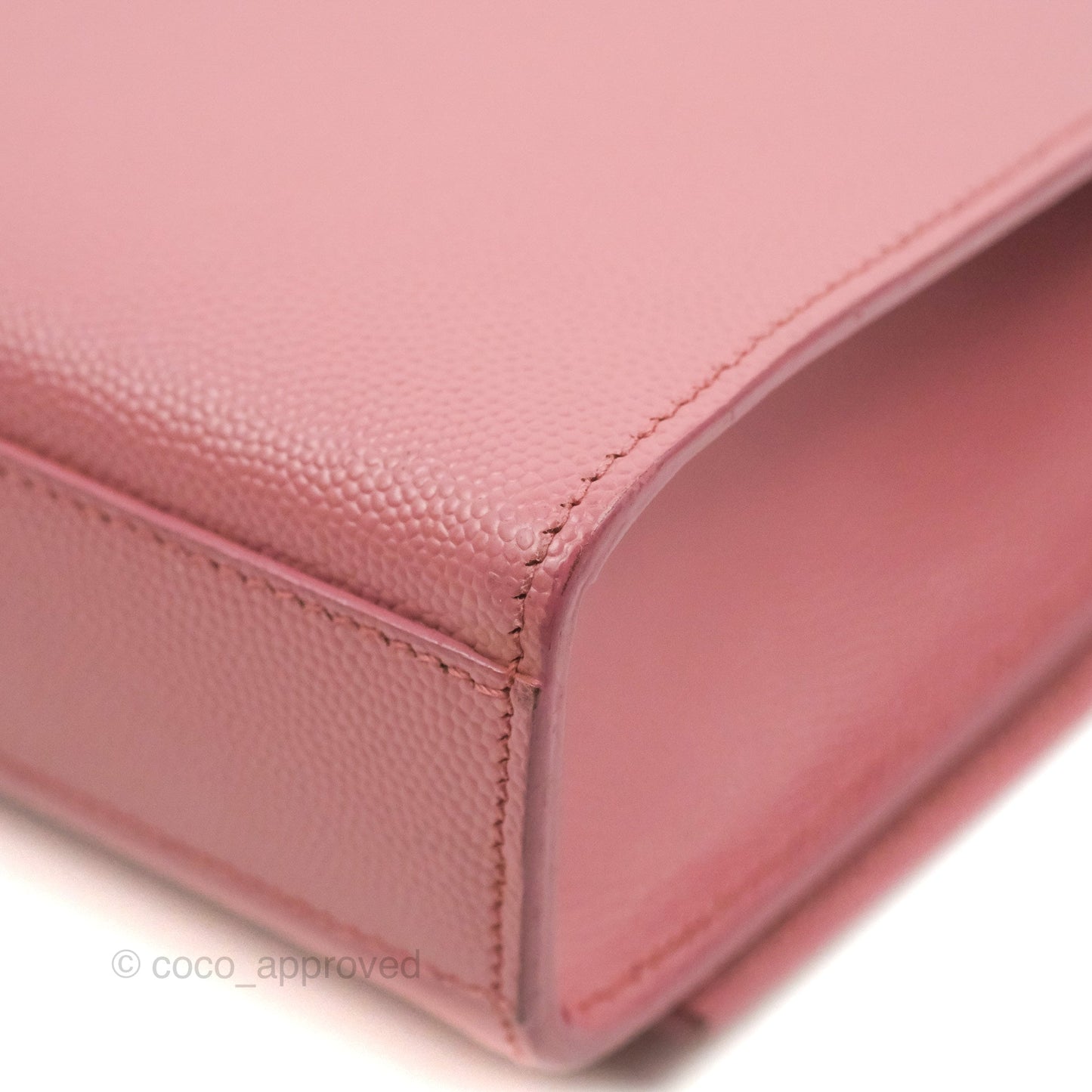 Saint Laurent Medium Classic Monogram Kate Pink Grained Calfskin