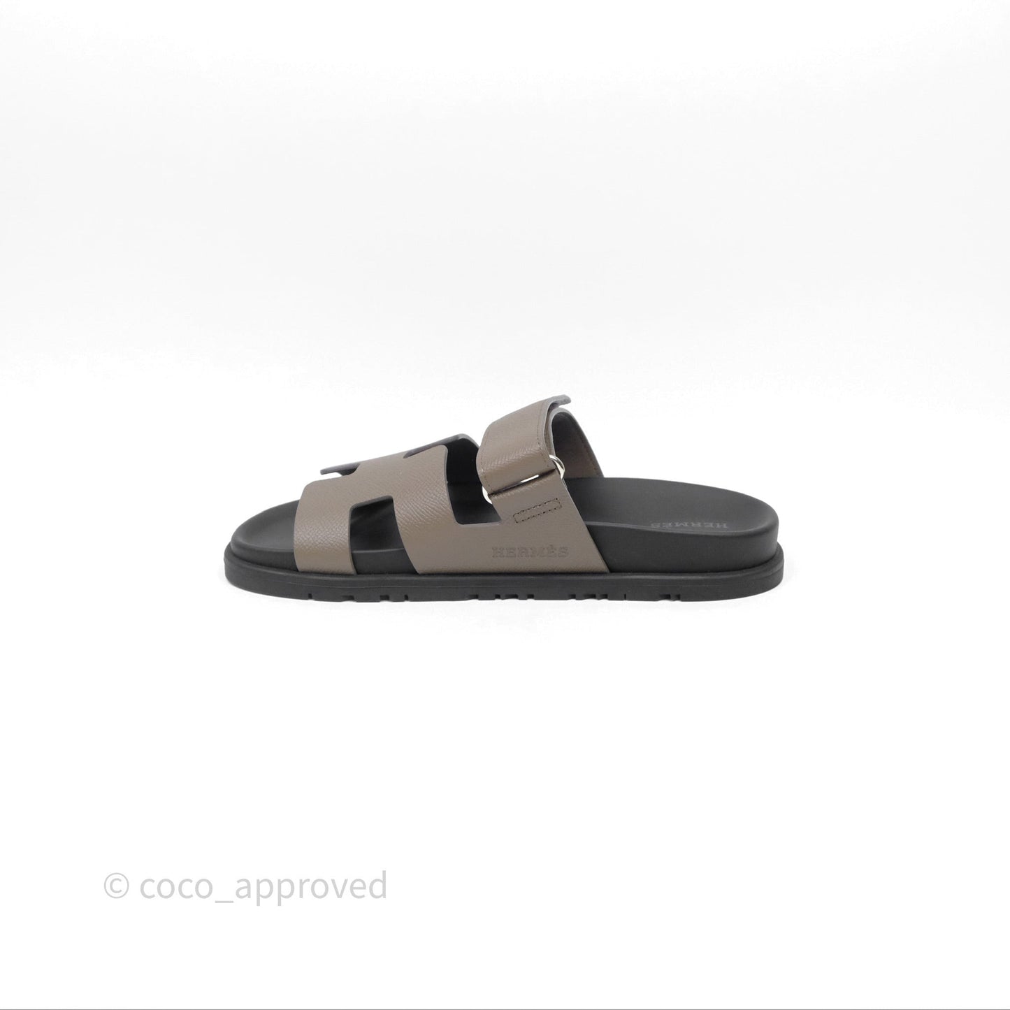 Hermès Chypre Sandal Calfskin Etoupe Size 37.5