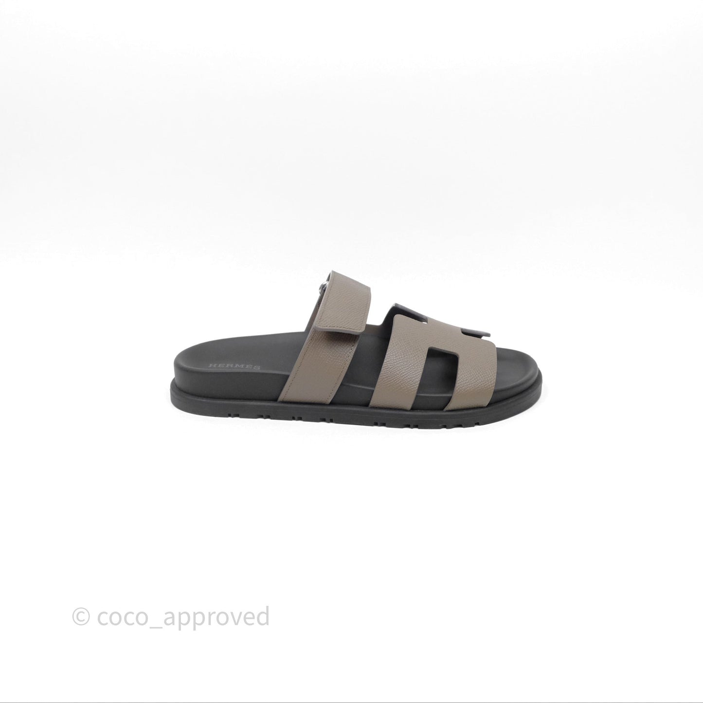 Hermès Chypre Sandal Calfskin Etoupe Size 37.5