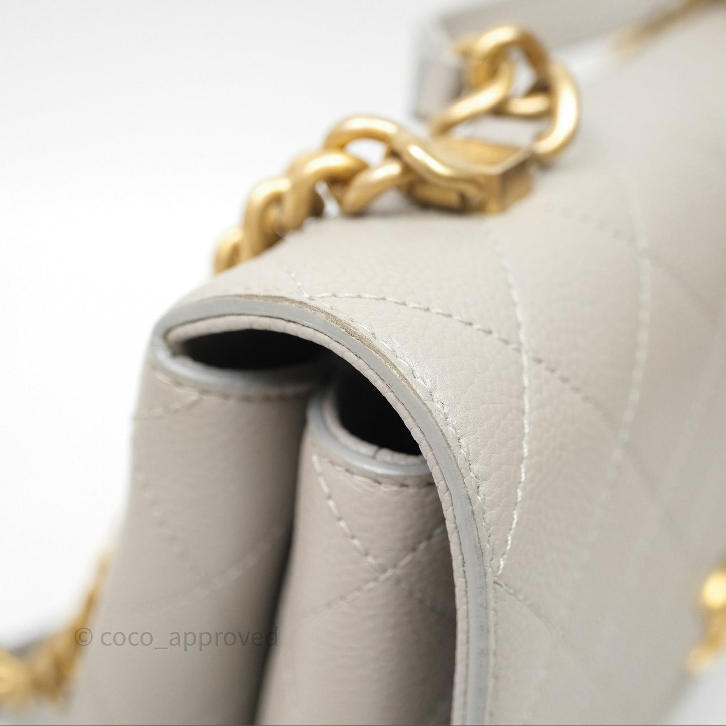 Chanel Chic Affinity Small Grained Calfskin Grey Gold Hardware
