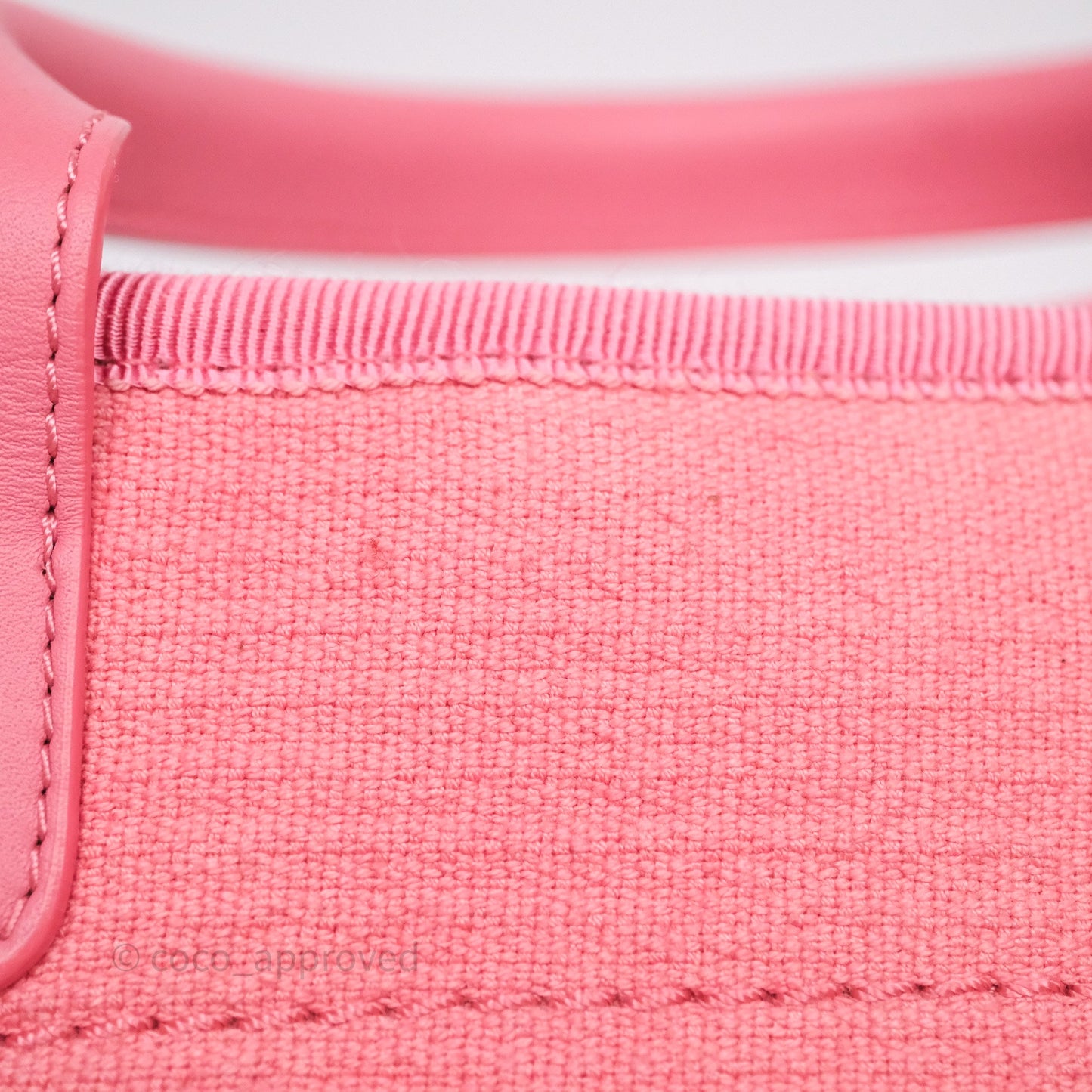 Chanel New Small Deauville Tote Pink Cotton Sliver Hardware