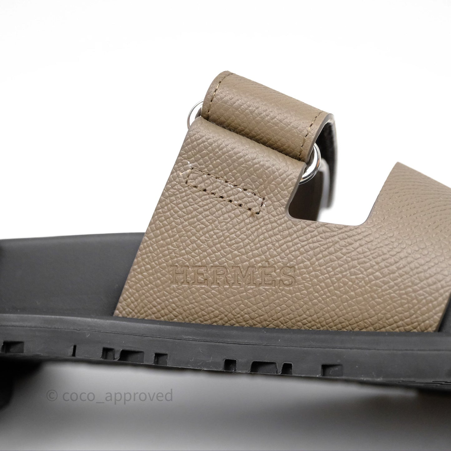 Hermès Chypre Sandal Calfskin Etoupe Size 37.5