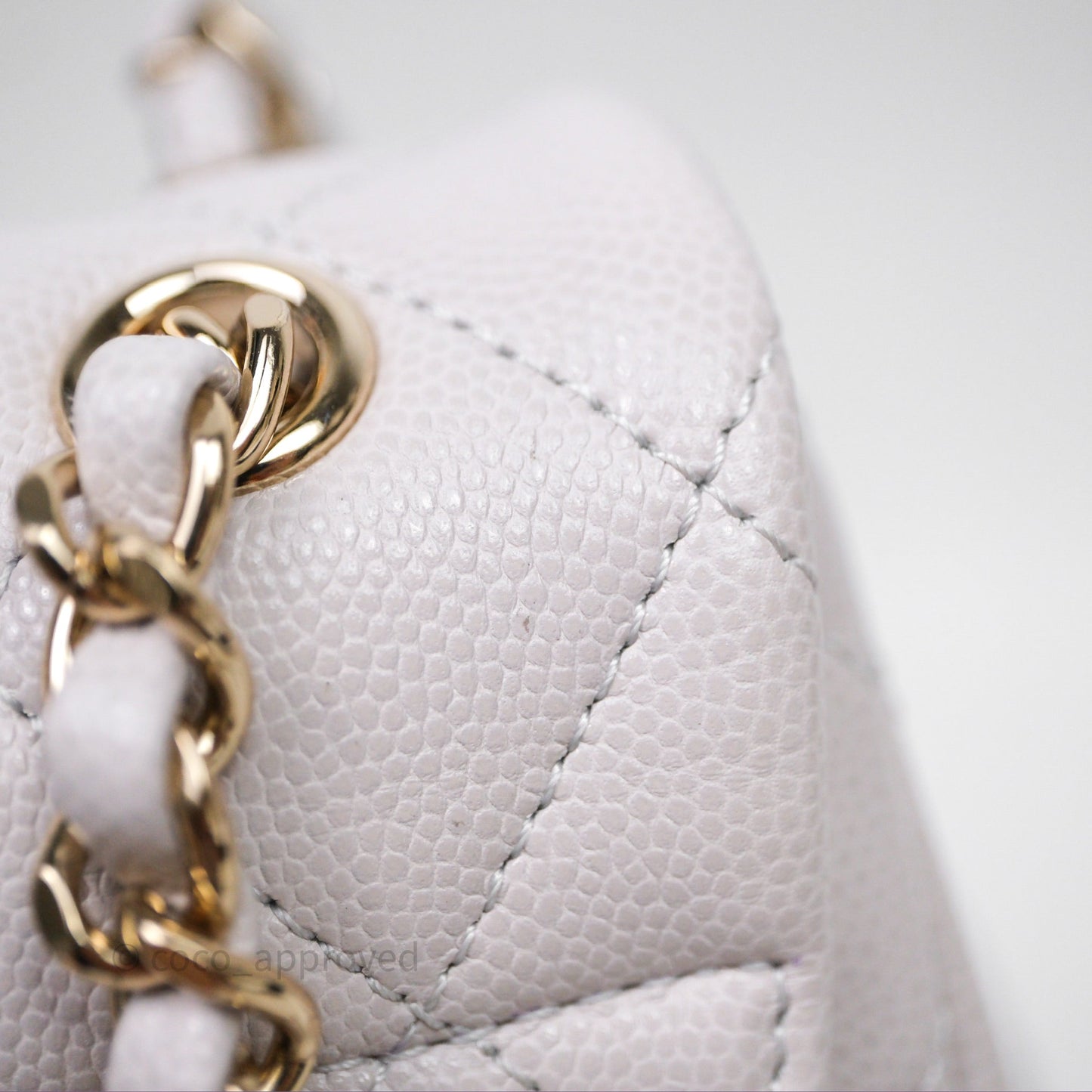 Chanel Mini Urban Spirit Backpack Pale Gray Caviar Gold Hardware