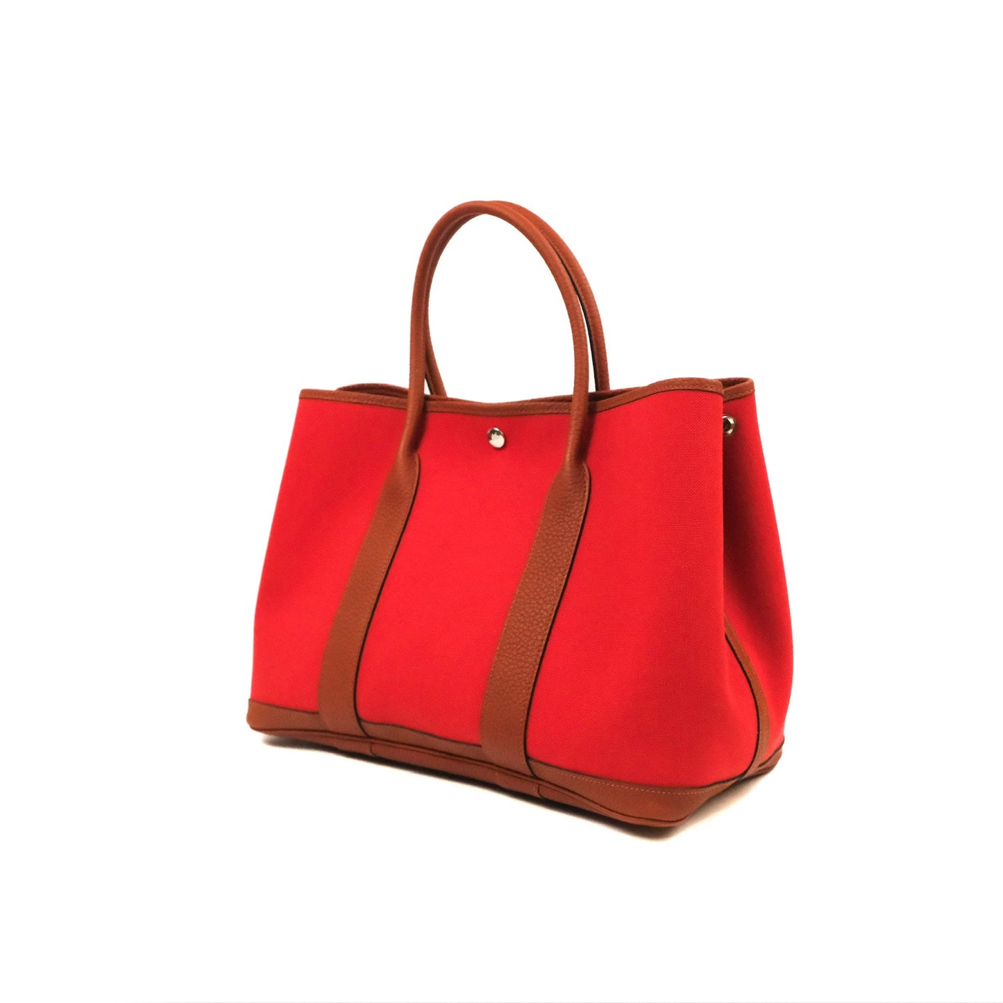 Hermès Garden Party 36 Red Clemence Canvas