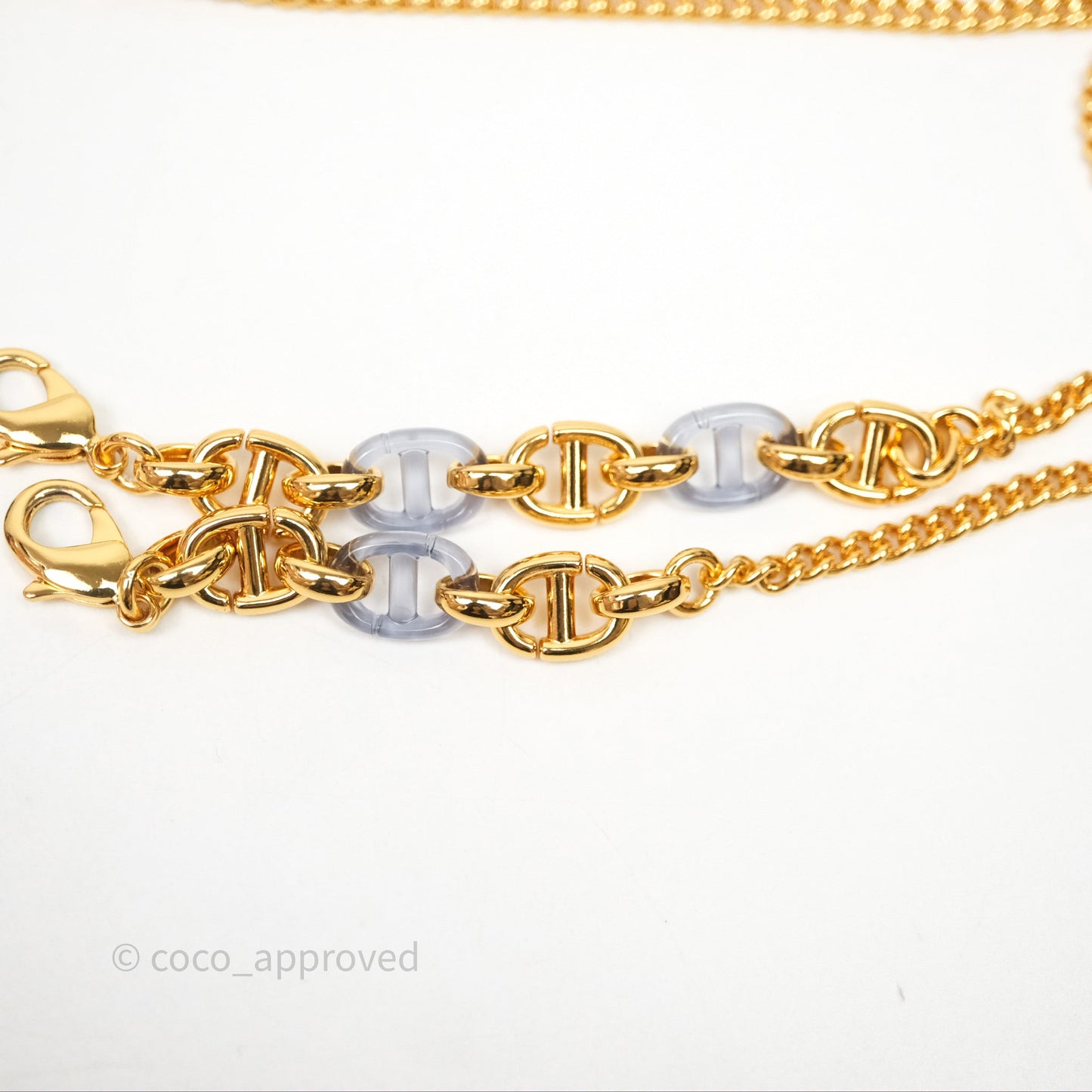 Christian Dior Dior Caro Pouch with Chain Blue Macrocannage Denim