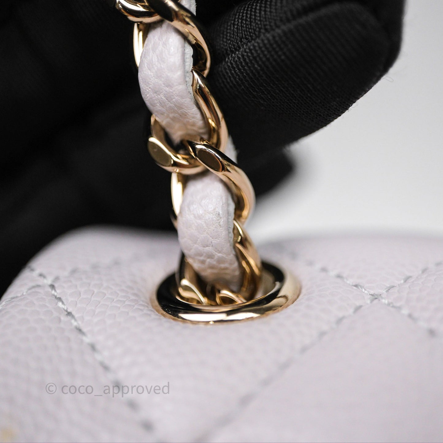 Chanel Mini Urban Spirit Backpack Pale Gray Caviar Gold Hardware