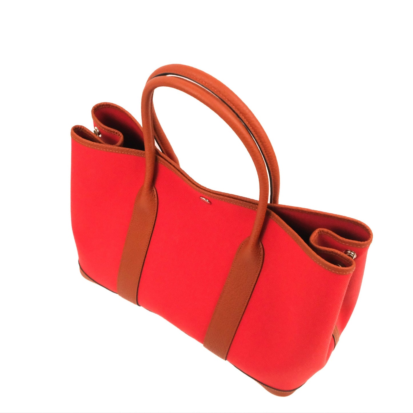 Hermès Garden Party 36 Red Clemence Canvas