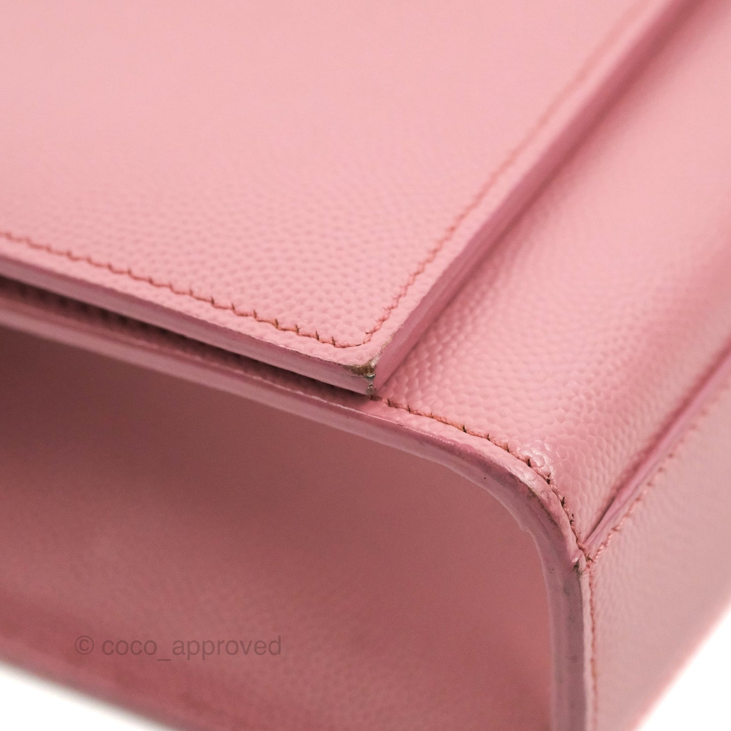 Saint Laurent Medium Classic Monogram Kate Pink Grained Calfskin