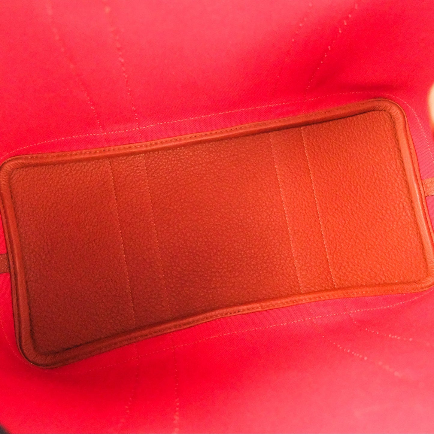 Hermès Garden Party 36 Red Clemence Canvas