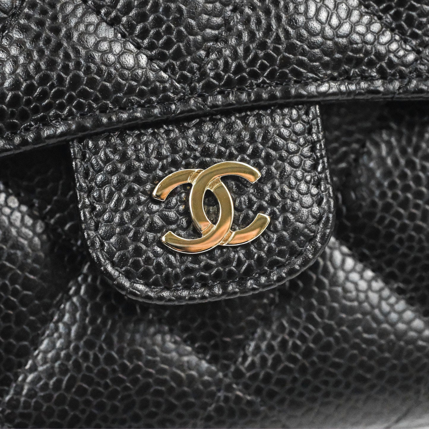Chanel Quilted Classic Zip Long Wallet Black Caviar Silver Hardware