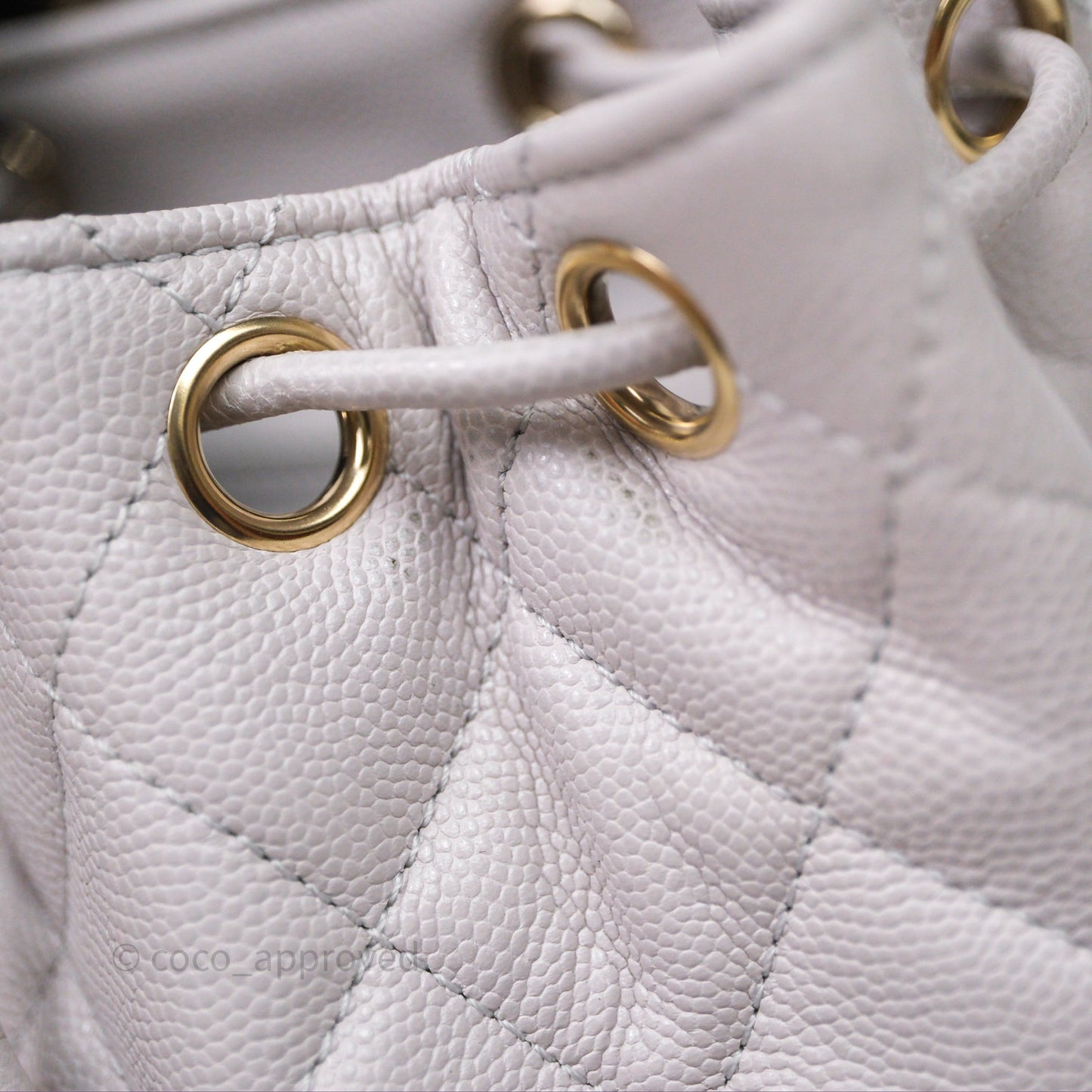 Chanel Mini Urban Spirit Backpack Pale Gray Caviar Gold Hardware