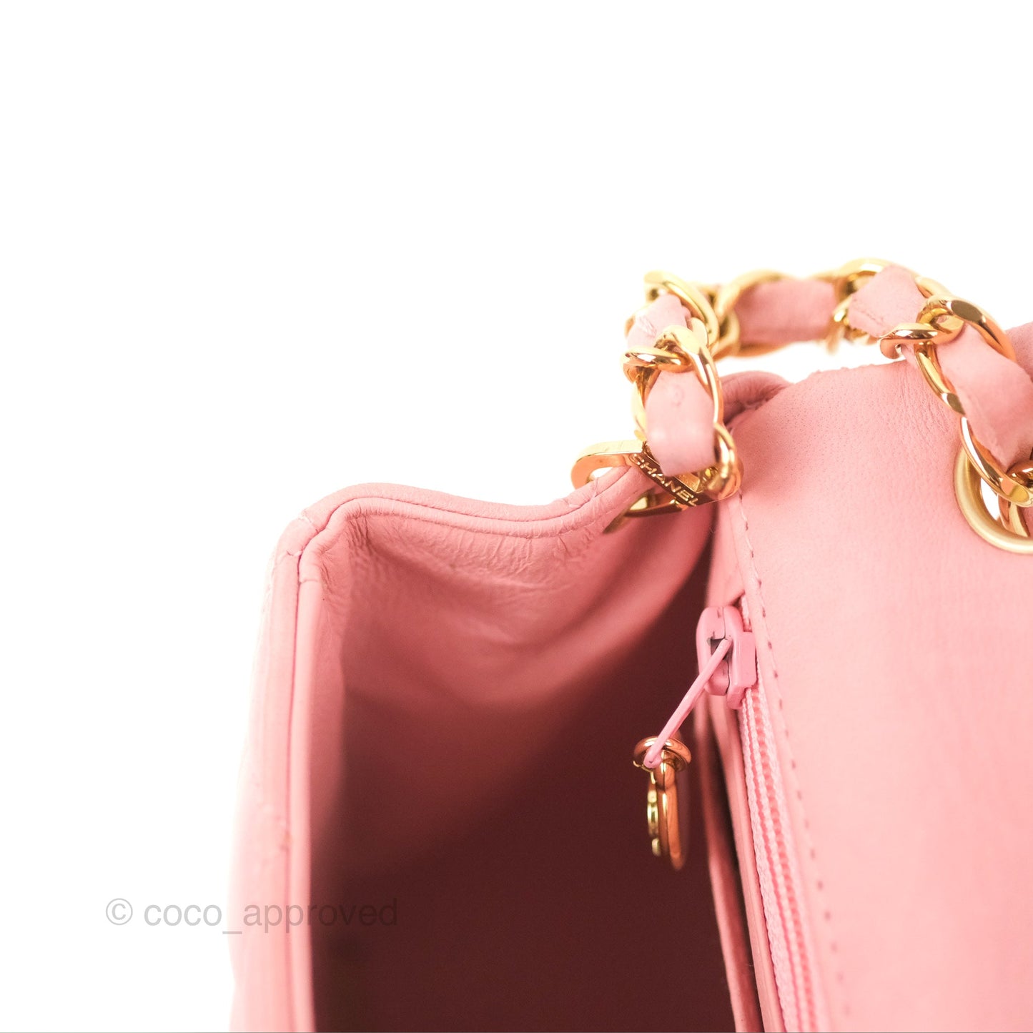 Chanel Quilted Vintage Mini Square Flap Pink Lambskin 24K Gold Hardware
