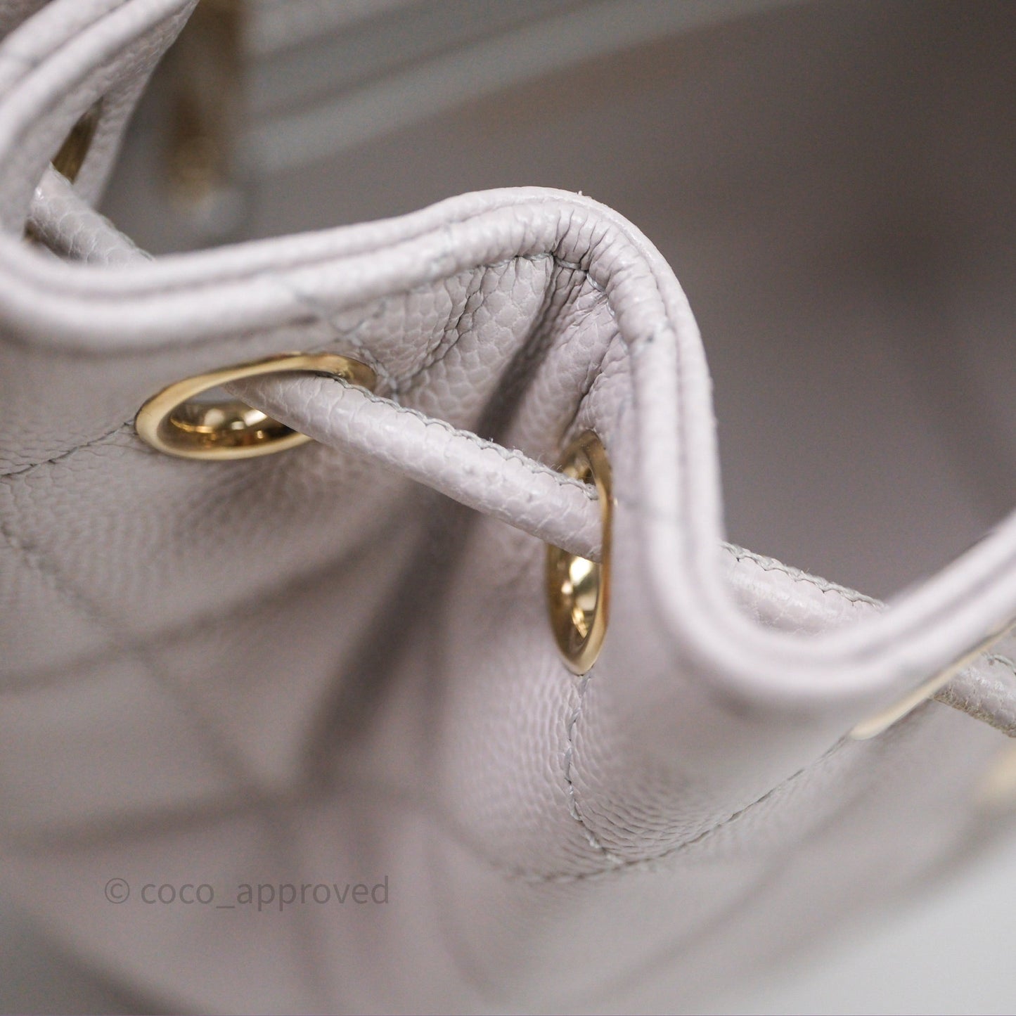 Chanel Mini Urban Spirit Backpack Pale Gray Caviar Gold Hardware