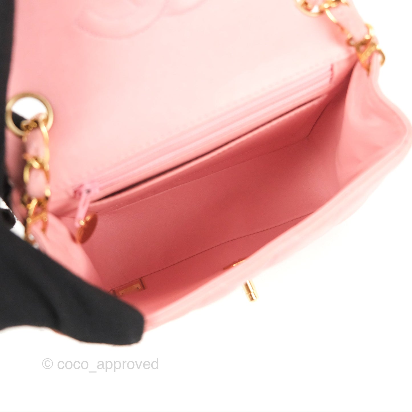 Chanel Quilted Vintage Mini Square Flap Pink Lambskin 24K Gold Hardware