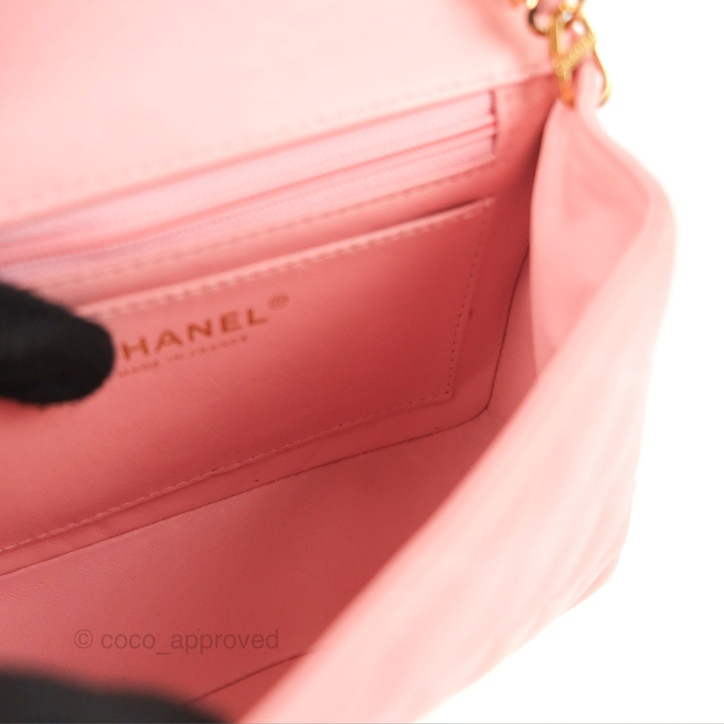 Chanel Quilted Vintage Mini Square Flap Pink Lambskin 24K Gold Hardware