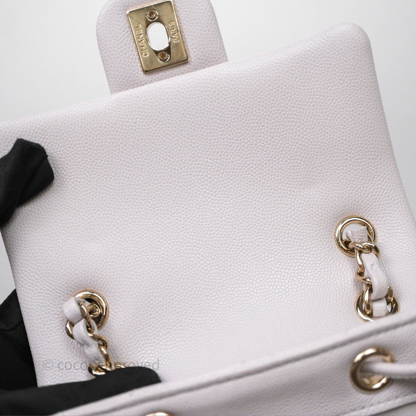 Chanel Mini Urban Spirit Backpack Pale Gray Caviar Gold Hardware