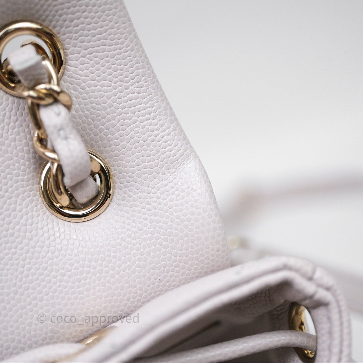 Chanel Mini Urban Spirit Backpack Pale Gray Caviar Gold Hardware