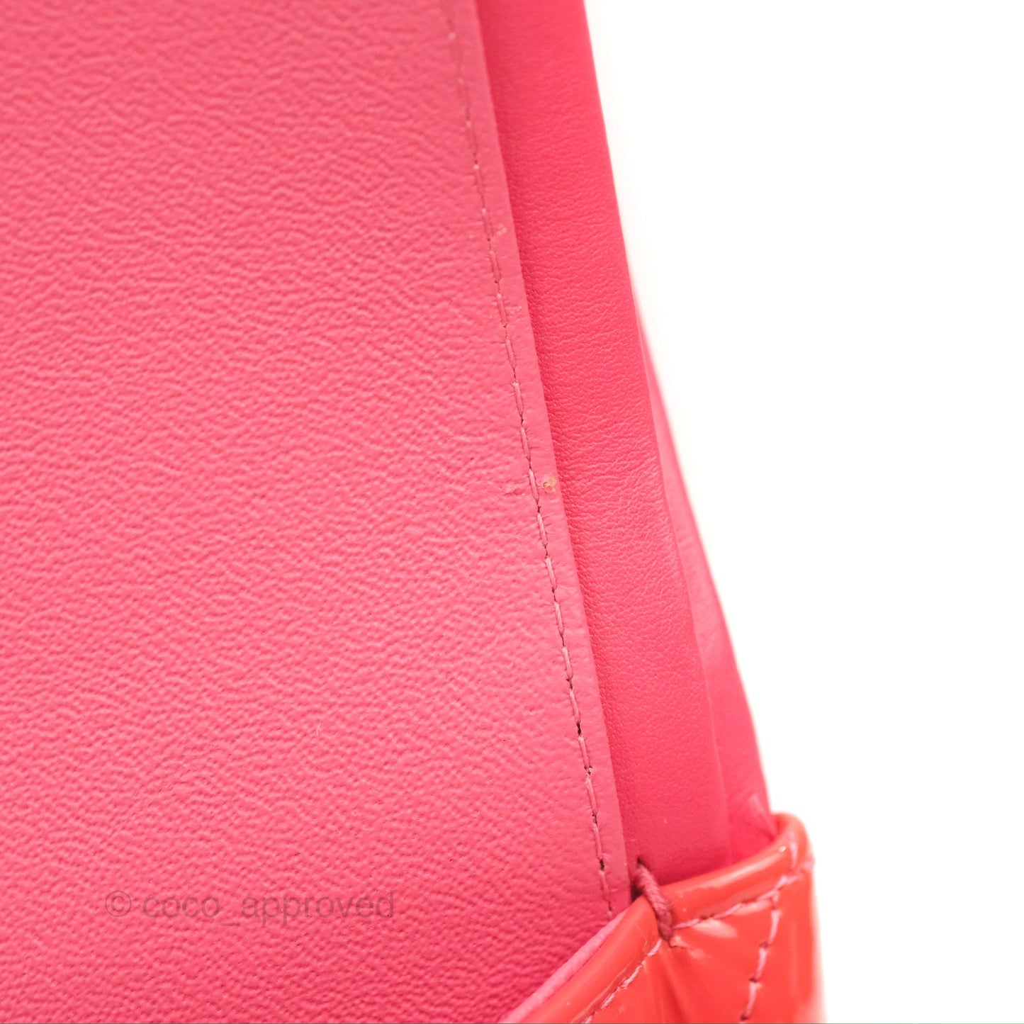 Chanel Jumbo Double Flap Coral Pink Patent Silver Hardware⁣⁣