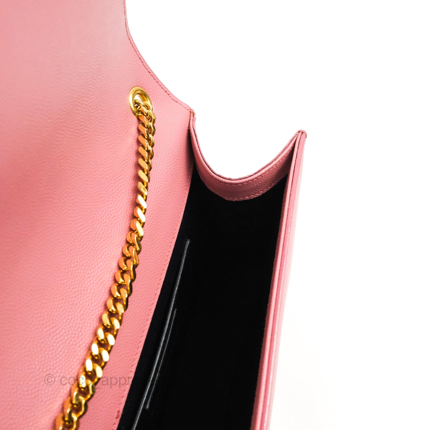 Saint Laurent Medium Classic Monogram Kate Pink Grained Calfskin