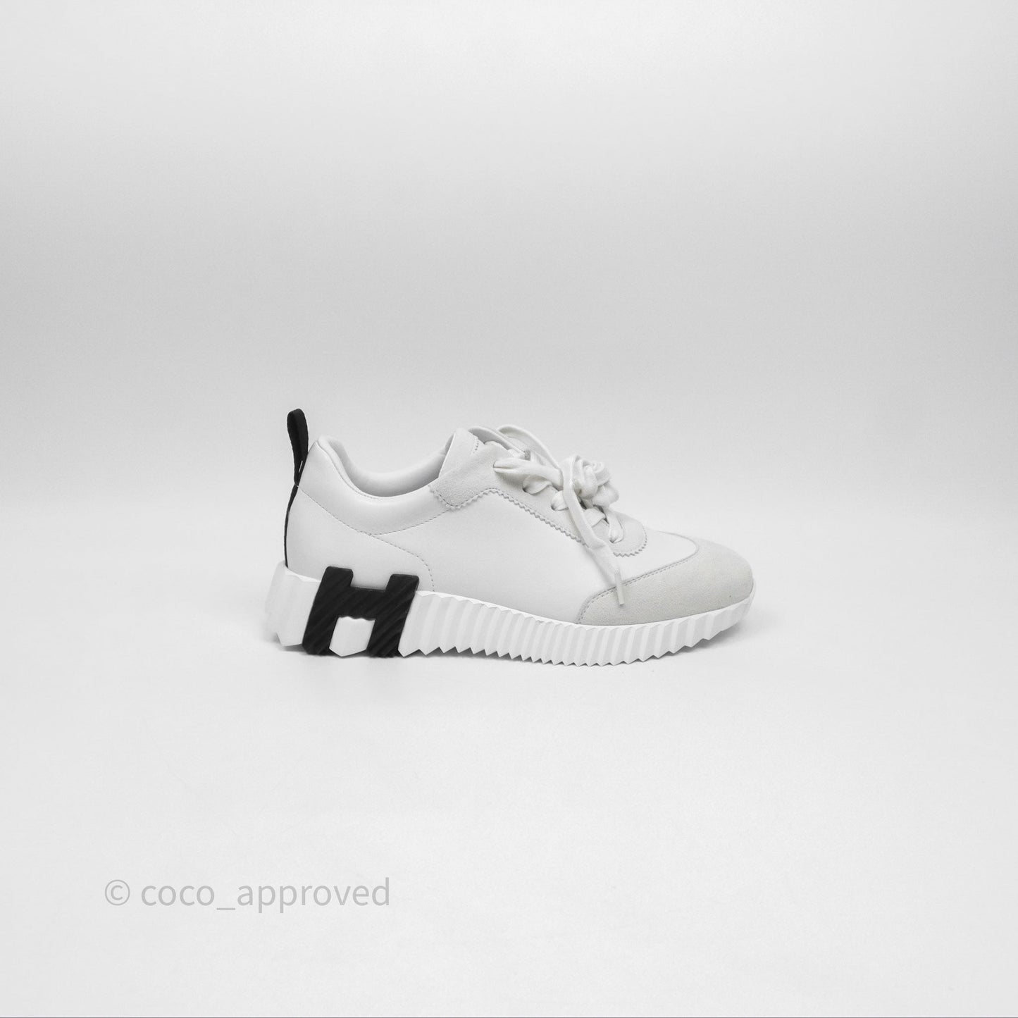 Hermès Femme Bouncing Sneaker Blanc White/Black Size 35.5