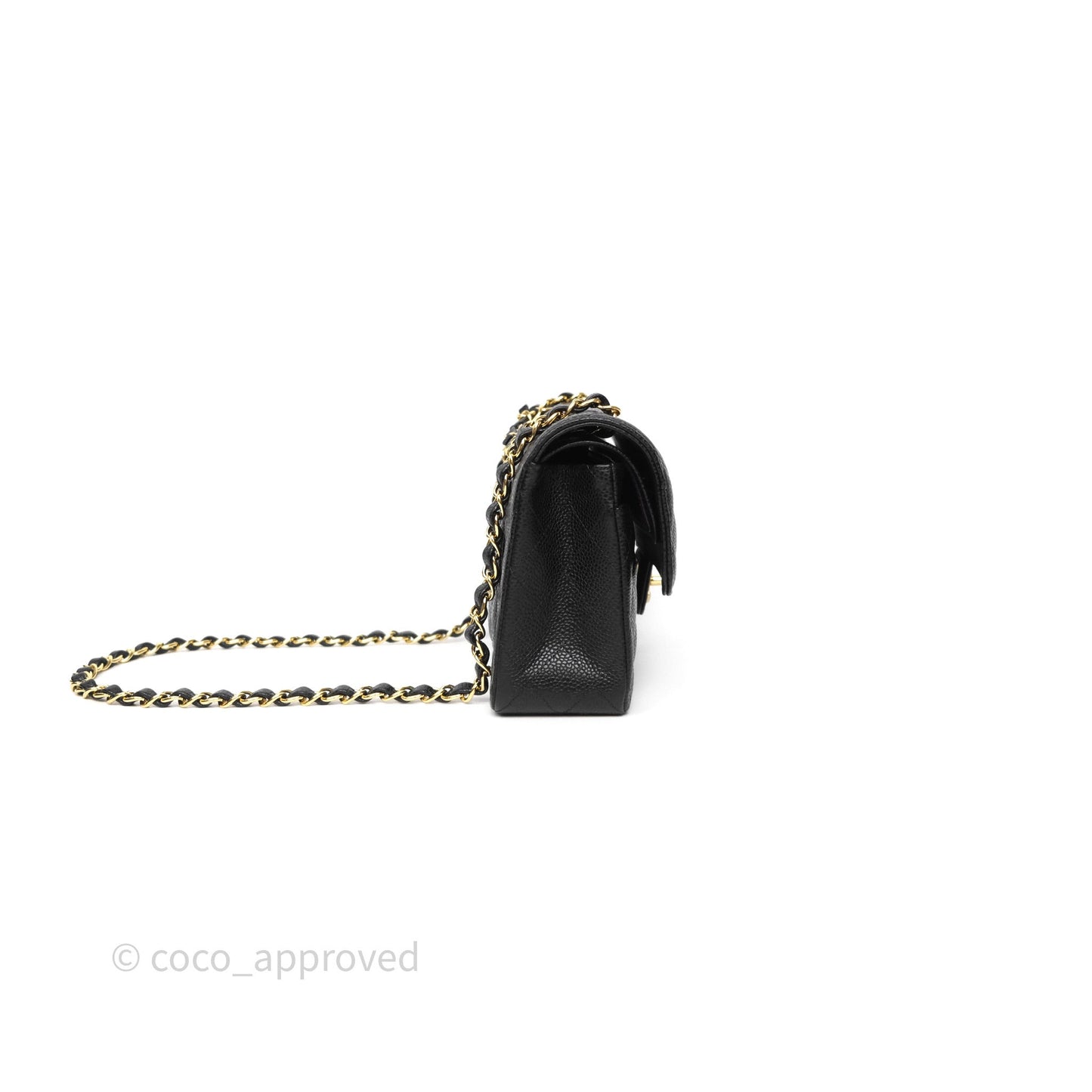 Chanel Small Classic Flap Quilted Black Caviar Gold Hardware