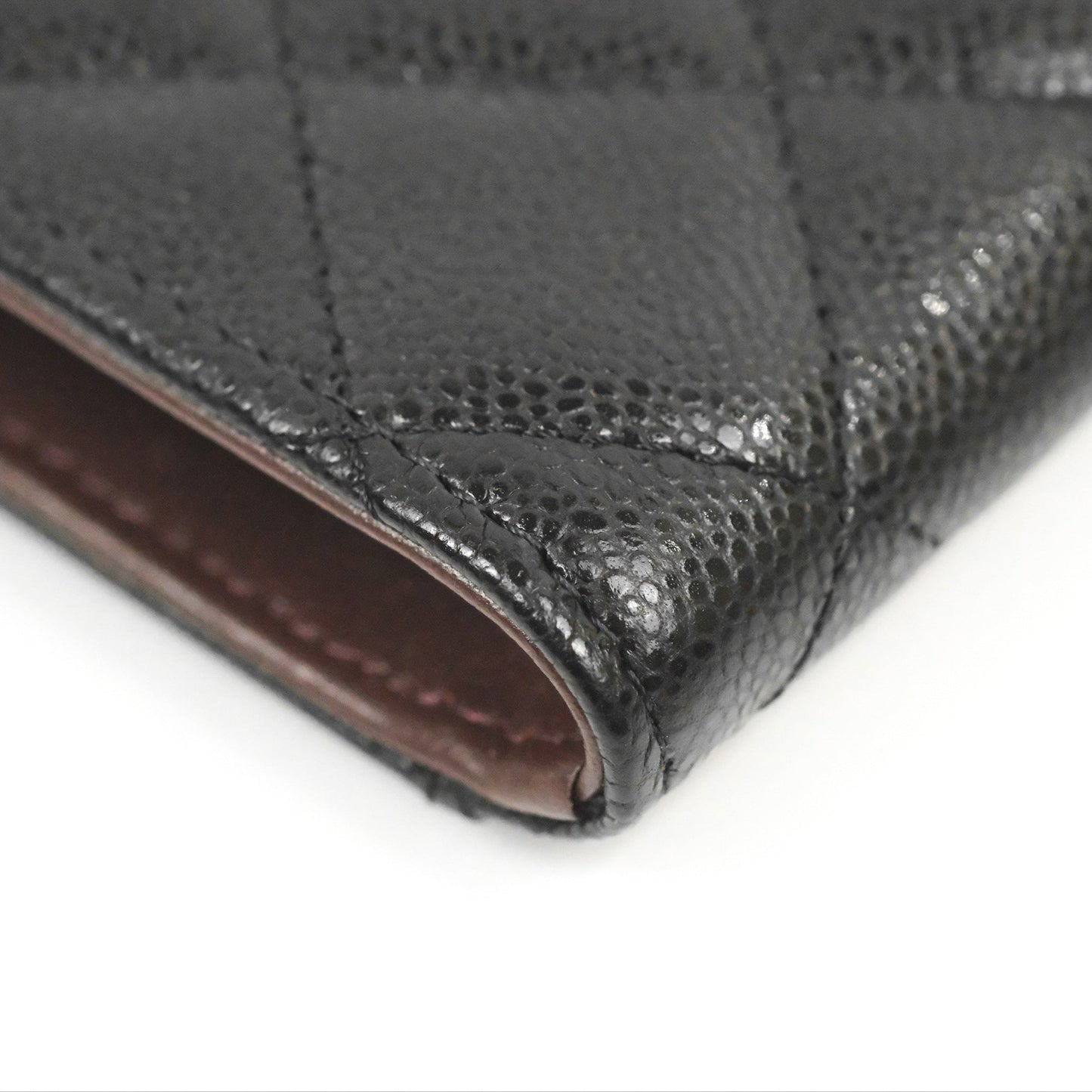 Chanel Quilted Zip Card Holder Black Caviar Gold Hardware 23S