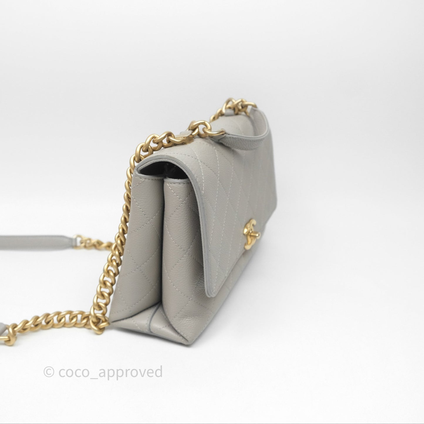 Chanel Chic Affinity Small Grained Calfskin Grey Gold Hardware
