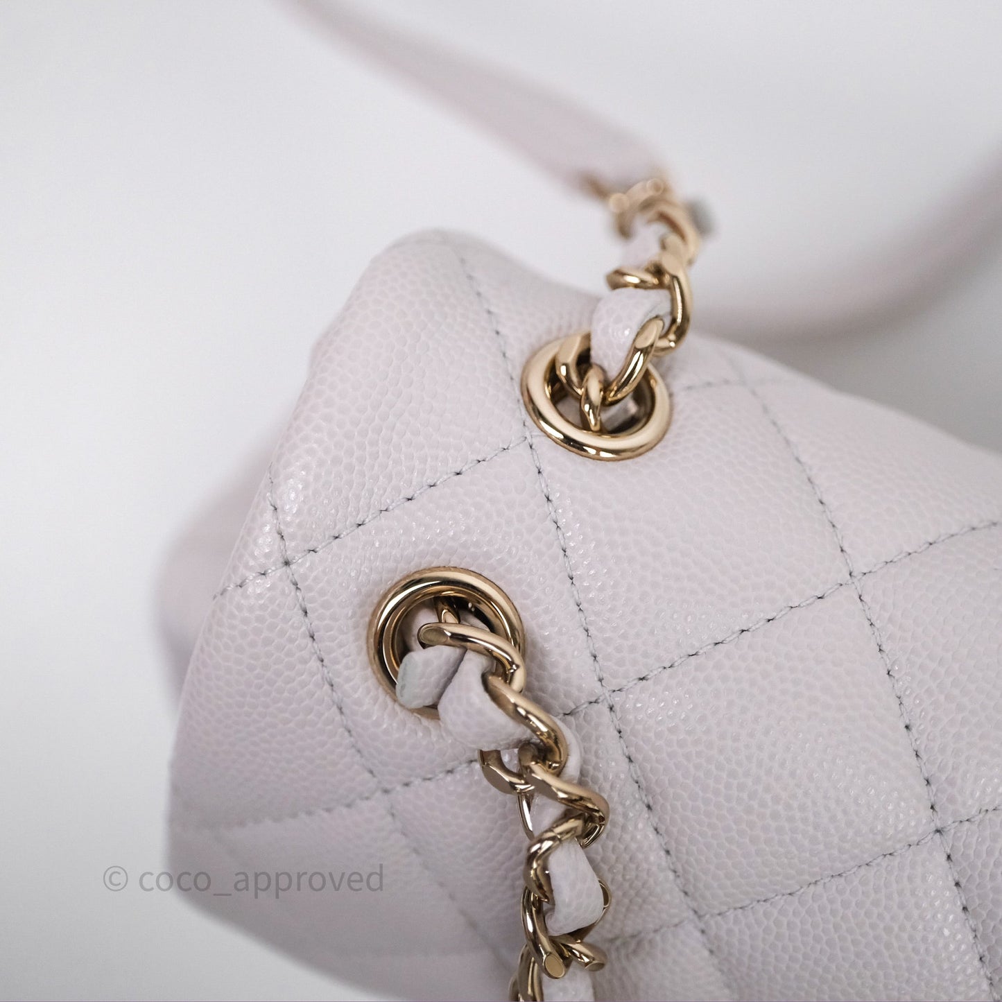 Chanel Mini Urban Spirit Backpack Pale Gray Caviar Gold Hardware