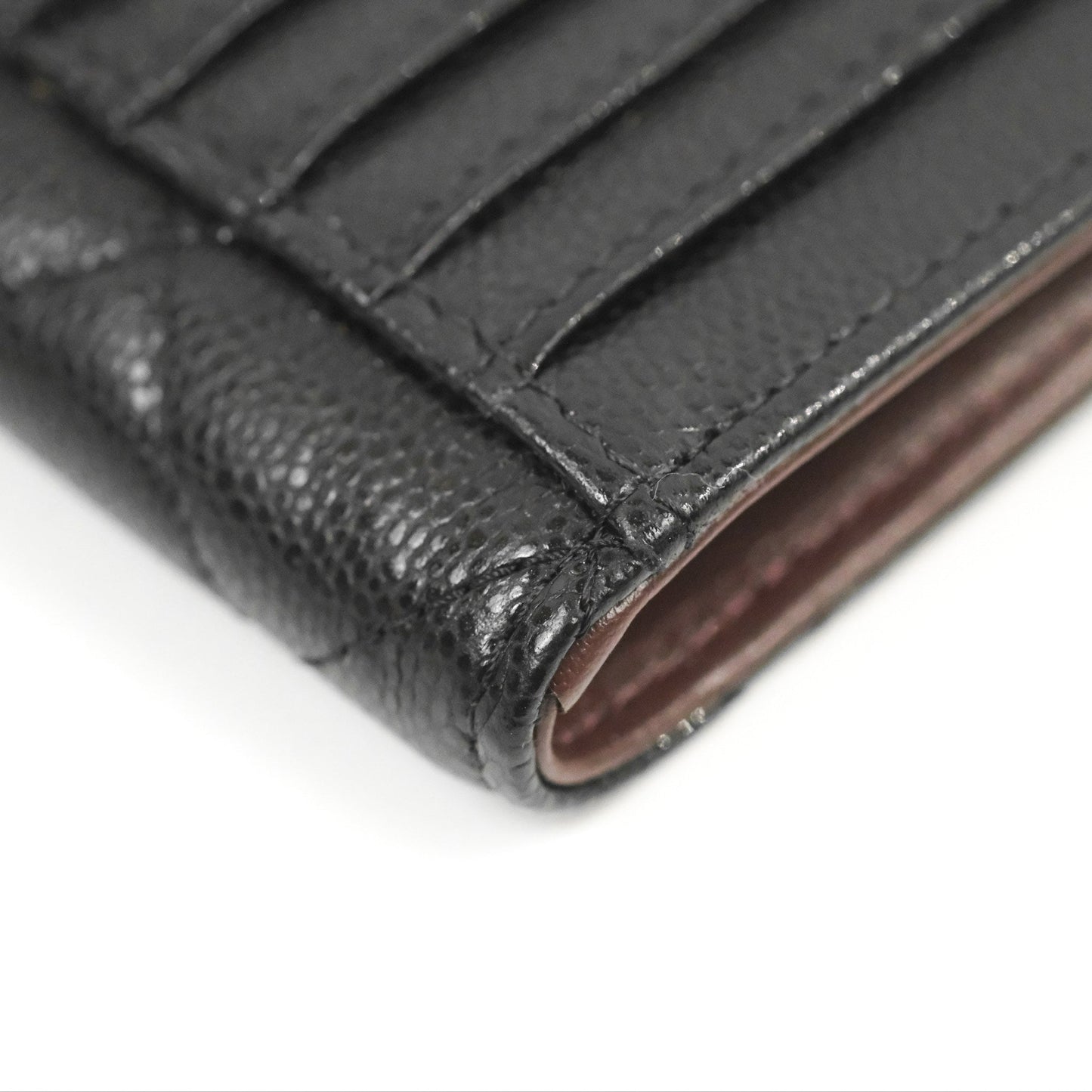 Chanel Quilted Zip Card Holder Black Caviar Gold Hardware 23S