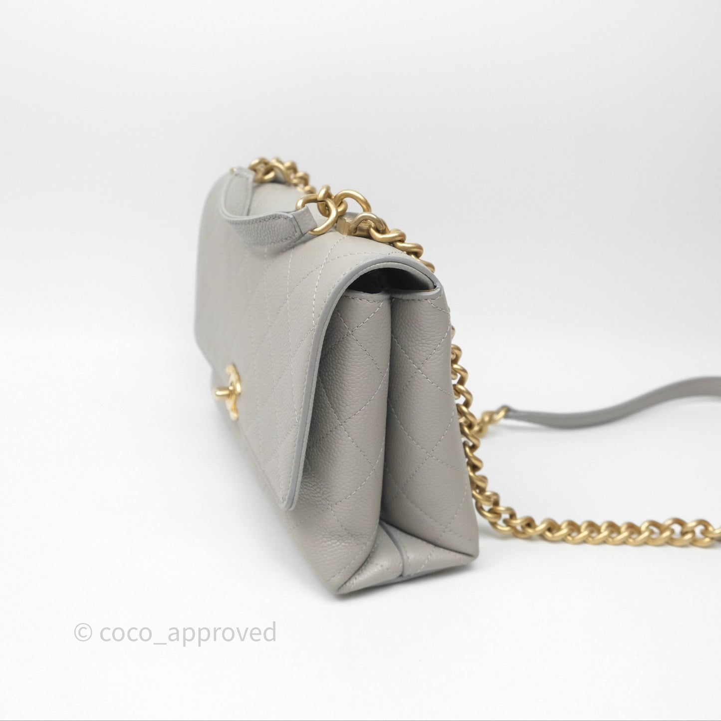 Chanel Chic Affinity Small Grained Calfskin Grey Gold Hardware