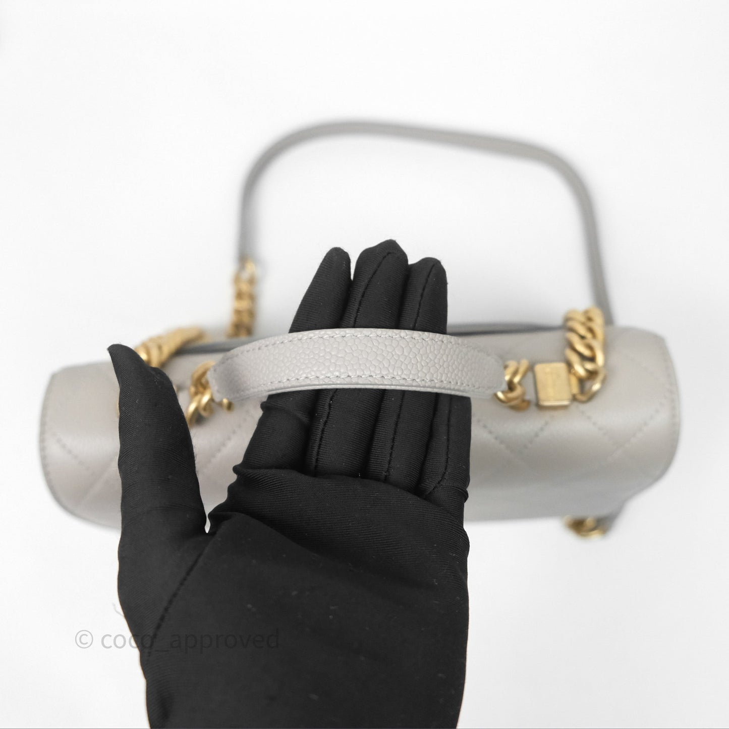 Chanel Chic Affinity Small Grained Calfskin Grey Gold Hardware