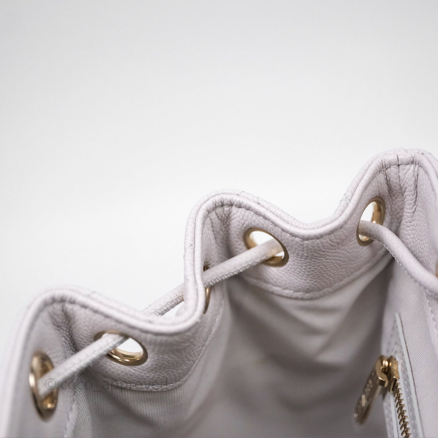 Chanel Mini Urban Spirit Backpack Pale Gray Caviar Gold Hardware
