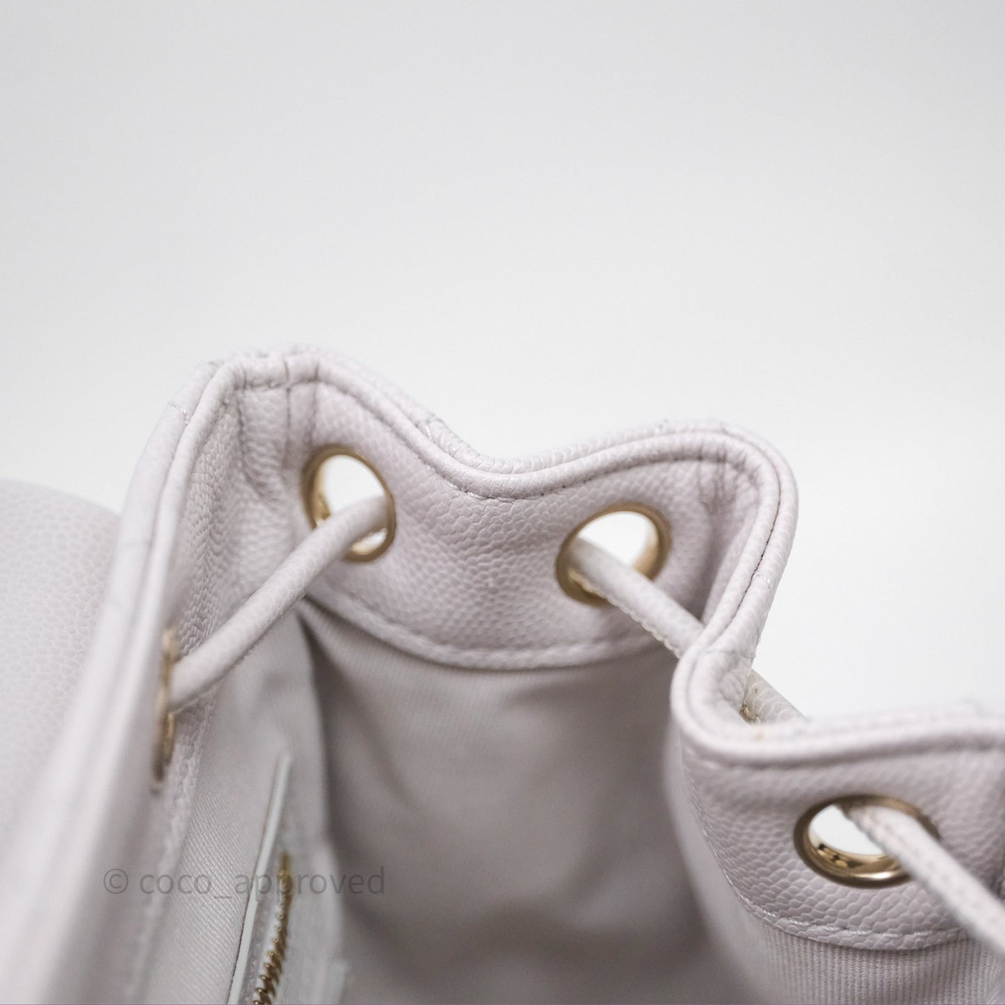 Chanel Mini Urban Spirit Backpack Pale Gray Caviar Gold Hardware