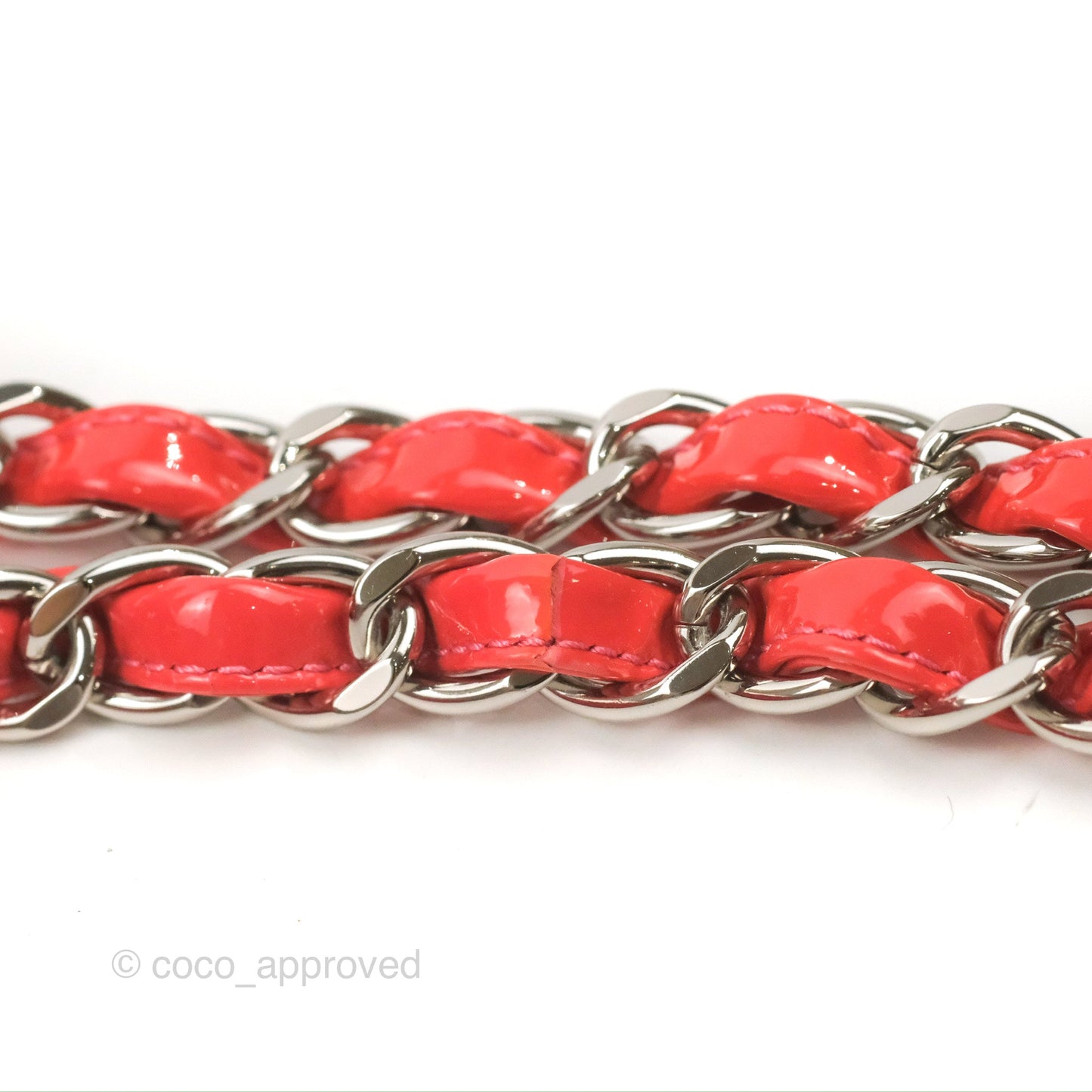 Chanel Jumbo Double Flap Coral Pink Patent Silver Hardware⁣⁣