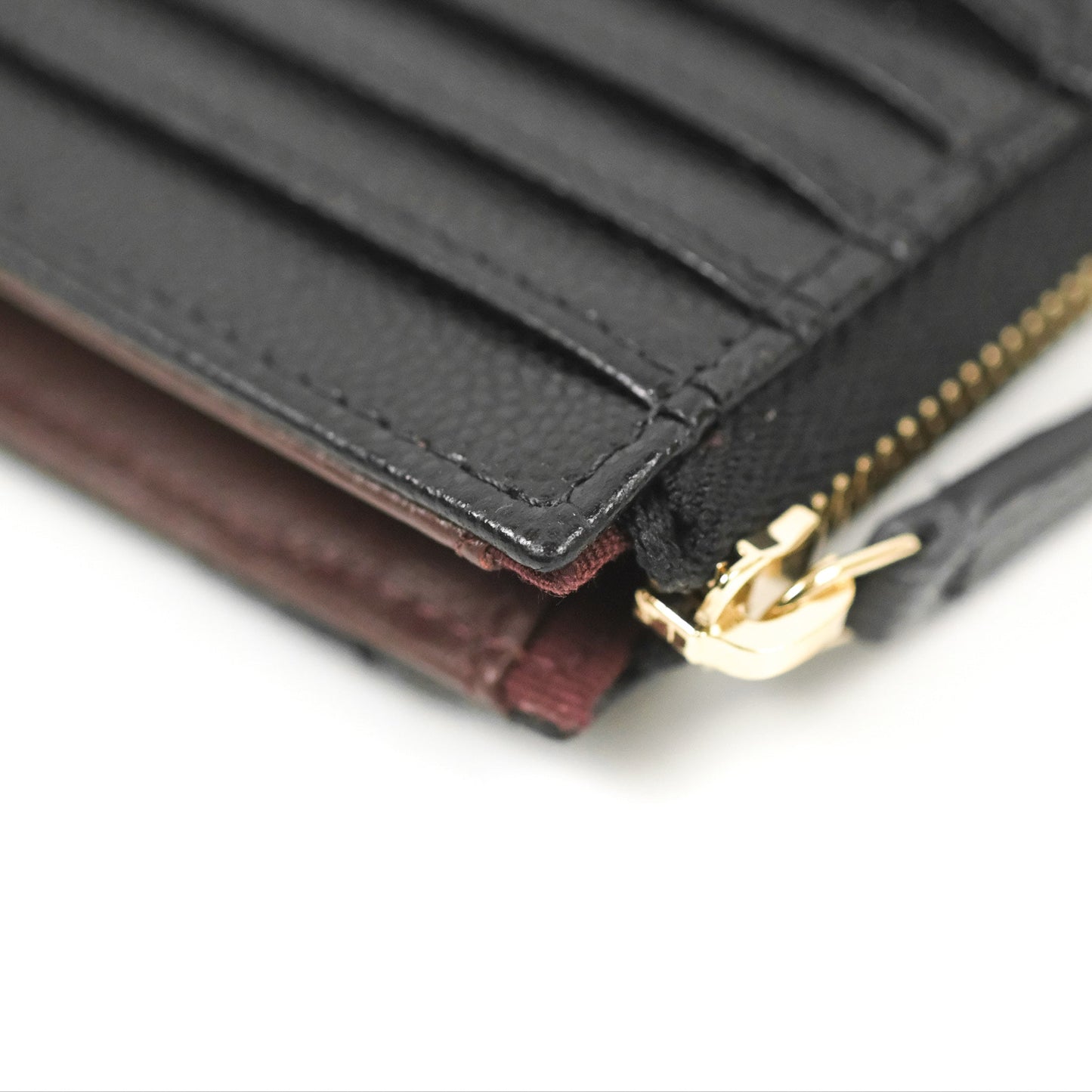 Chanel Quilted Zip Card Holder Black Caviar Gold Hardware 23S