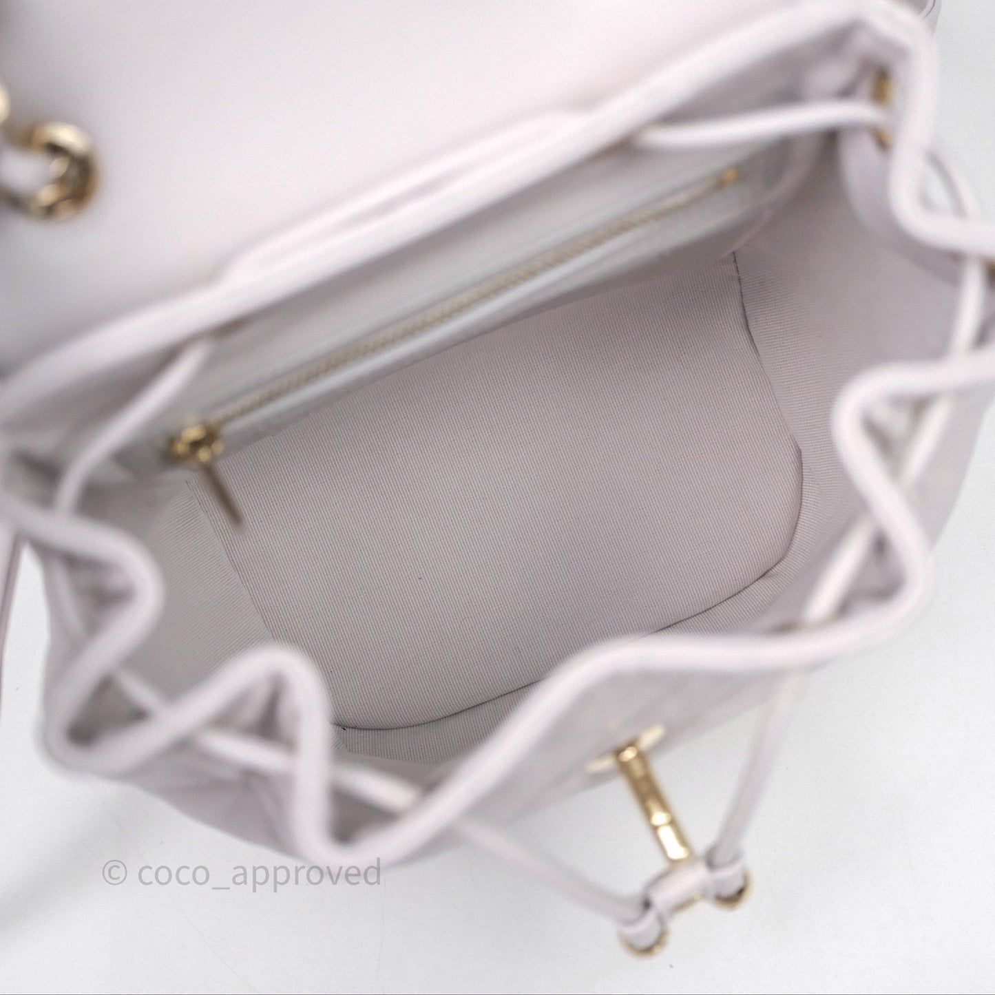 Chanel Mini Urban Spirit Backpack Pale Gray Caviar Gold Hardware