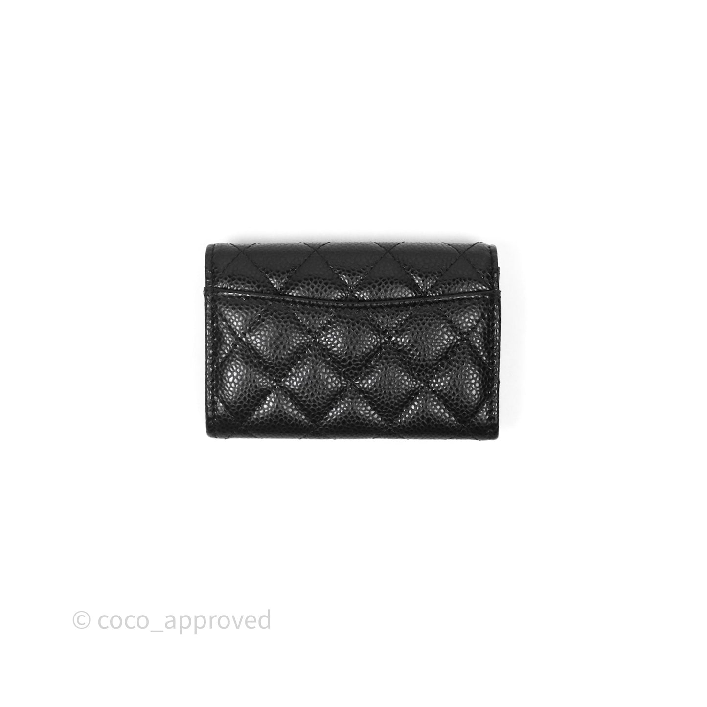 Chanel Classic Quilted Flap Card Holder Black Caviar Gold Hardware