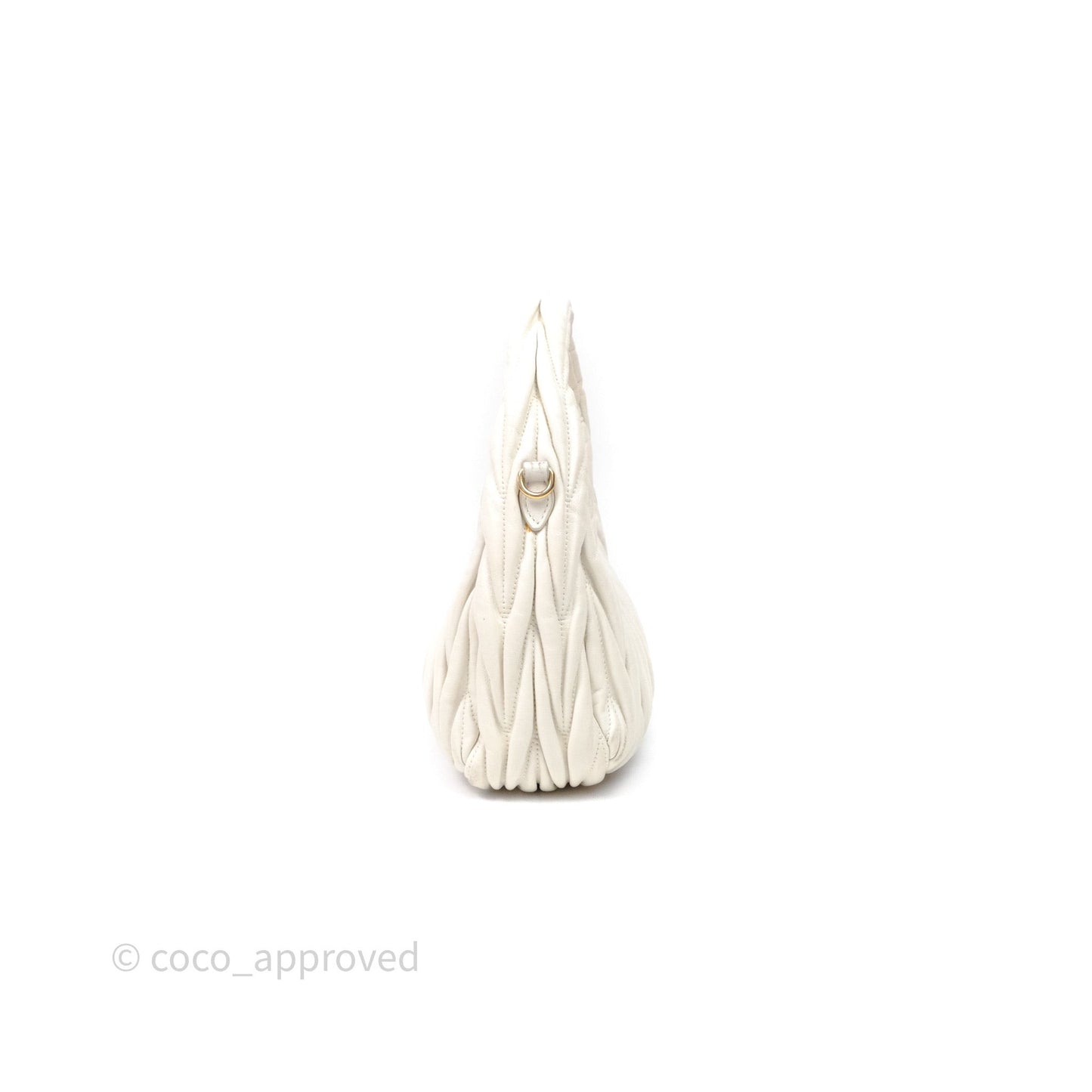 Miu Miu Wander Matelassé Nappa Leather Hobo Bag White