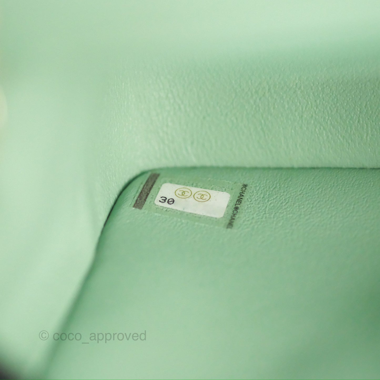 Chanel Quilted Mini Square Light Green Lambskin Gold Hardware