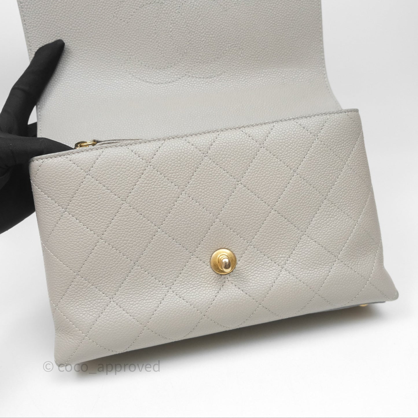 Chanel Chic Affinity Small Grained Calfskin Grey Gold Hardware