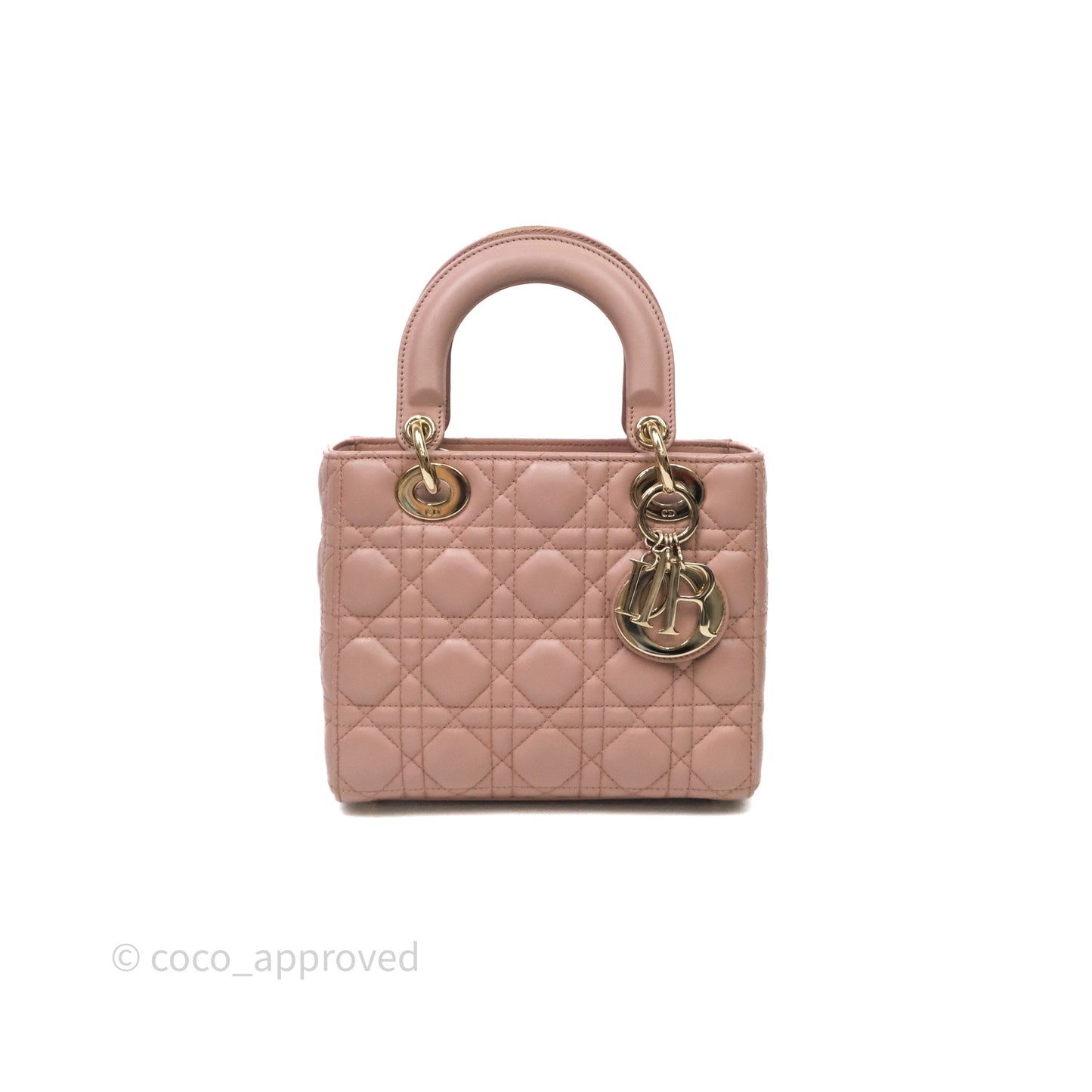 Christian Dior Small Lady Dior Blush Lambskin Gold Hardware