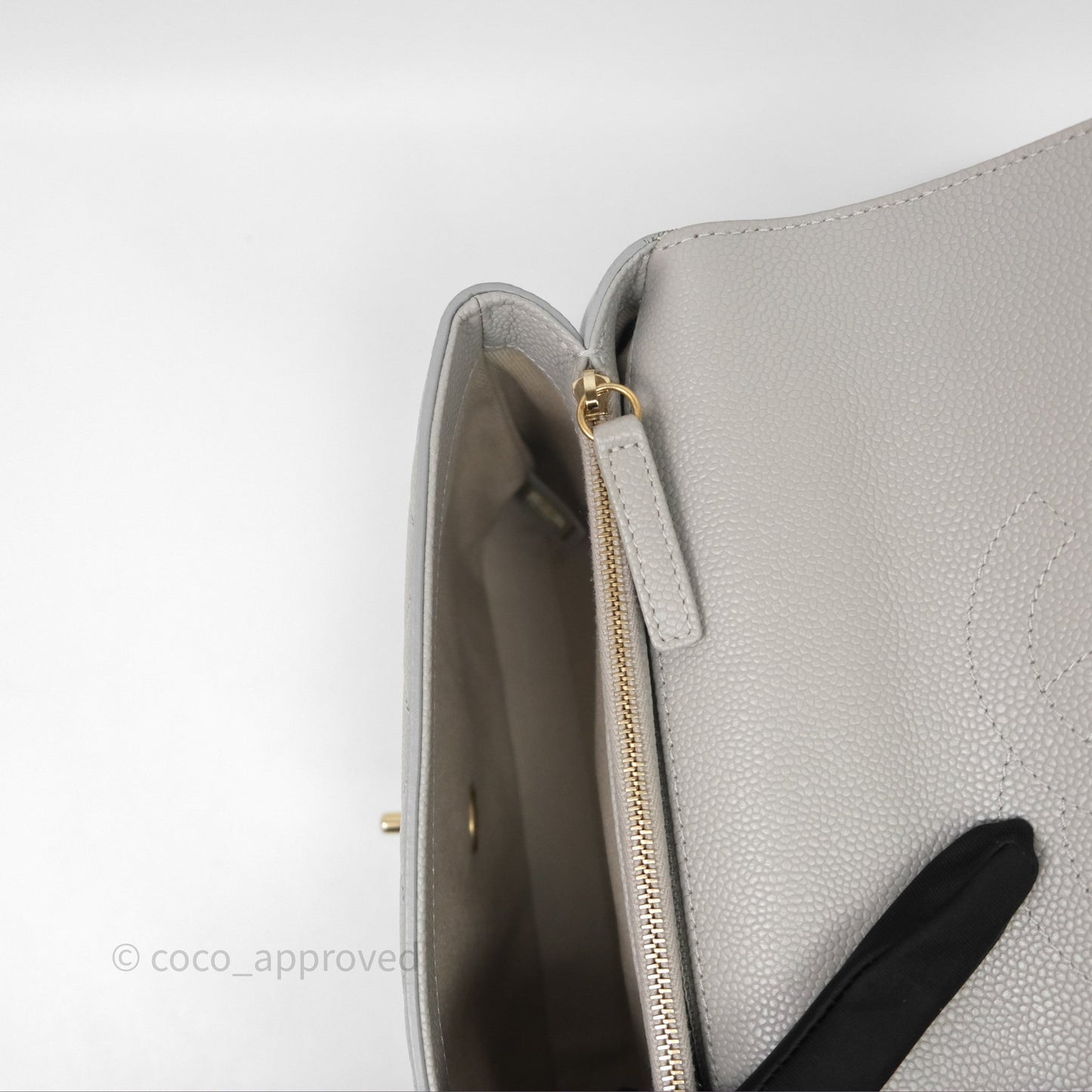 Chanel Chic Affinity Small Grained Calfskin Grey Gold Hardware