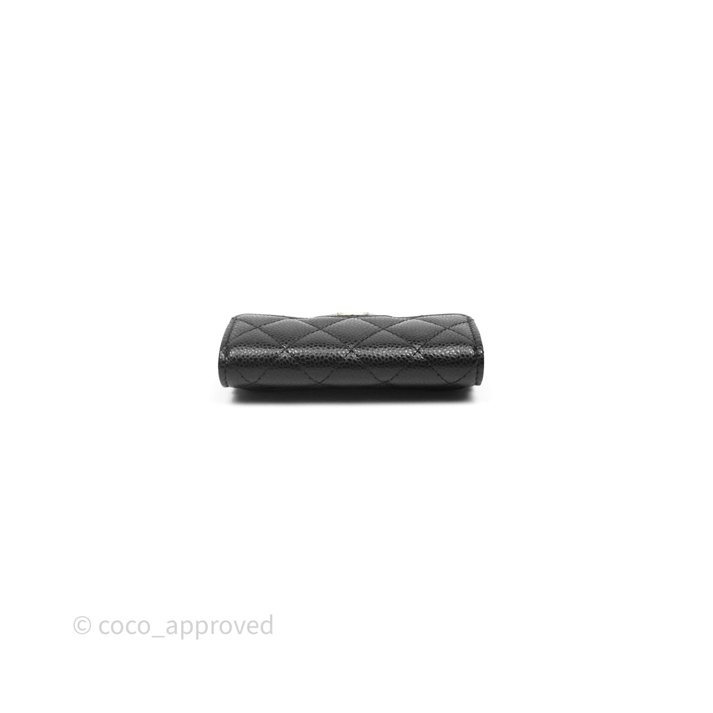 Chanel Classic Quilted Flap Card Holder Black Caviar Gold Hardware