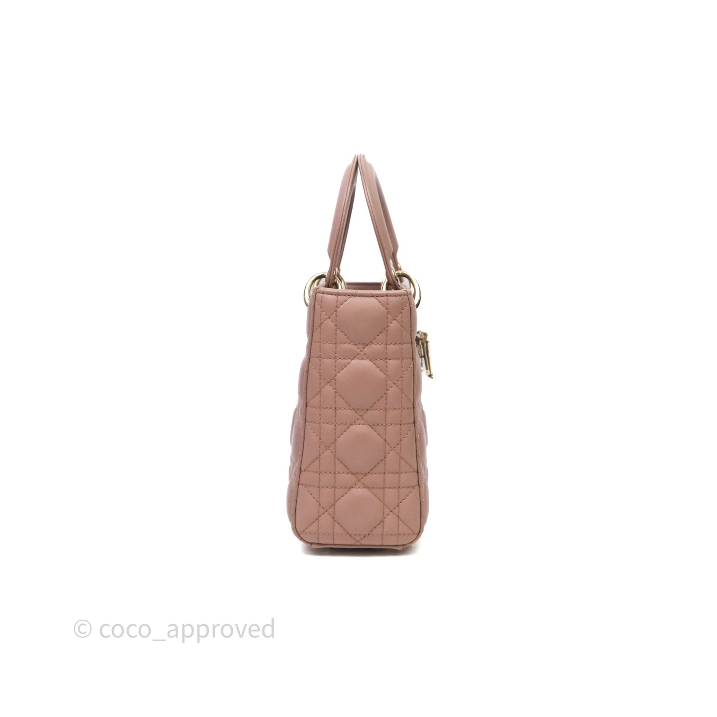 Christian Dior Small Lady Dior Blush Lambskin Gold Hardware