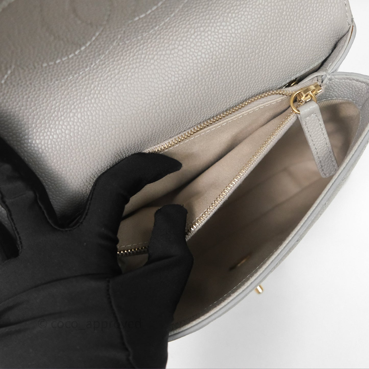 Chanel Chic Affinity Small Grained Calfskin Grey Gold Hardware