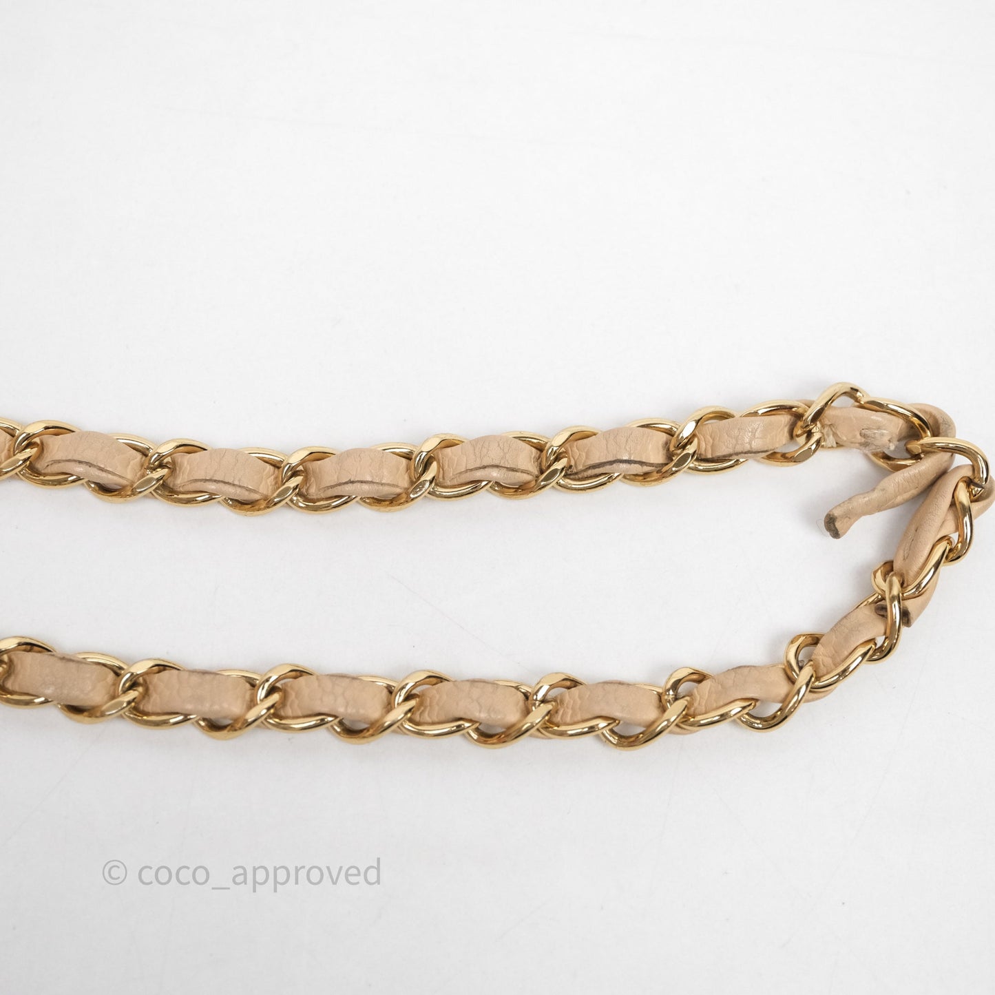 Chanel M/L Medium Classic Flap Quilted Beige Caviar Gold Hardware